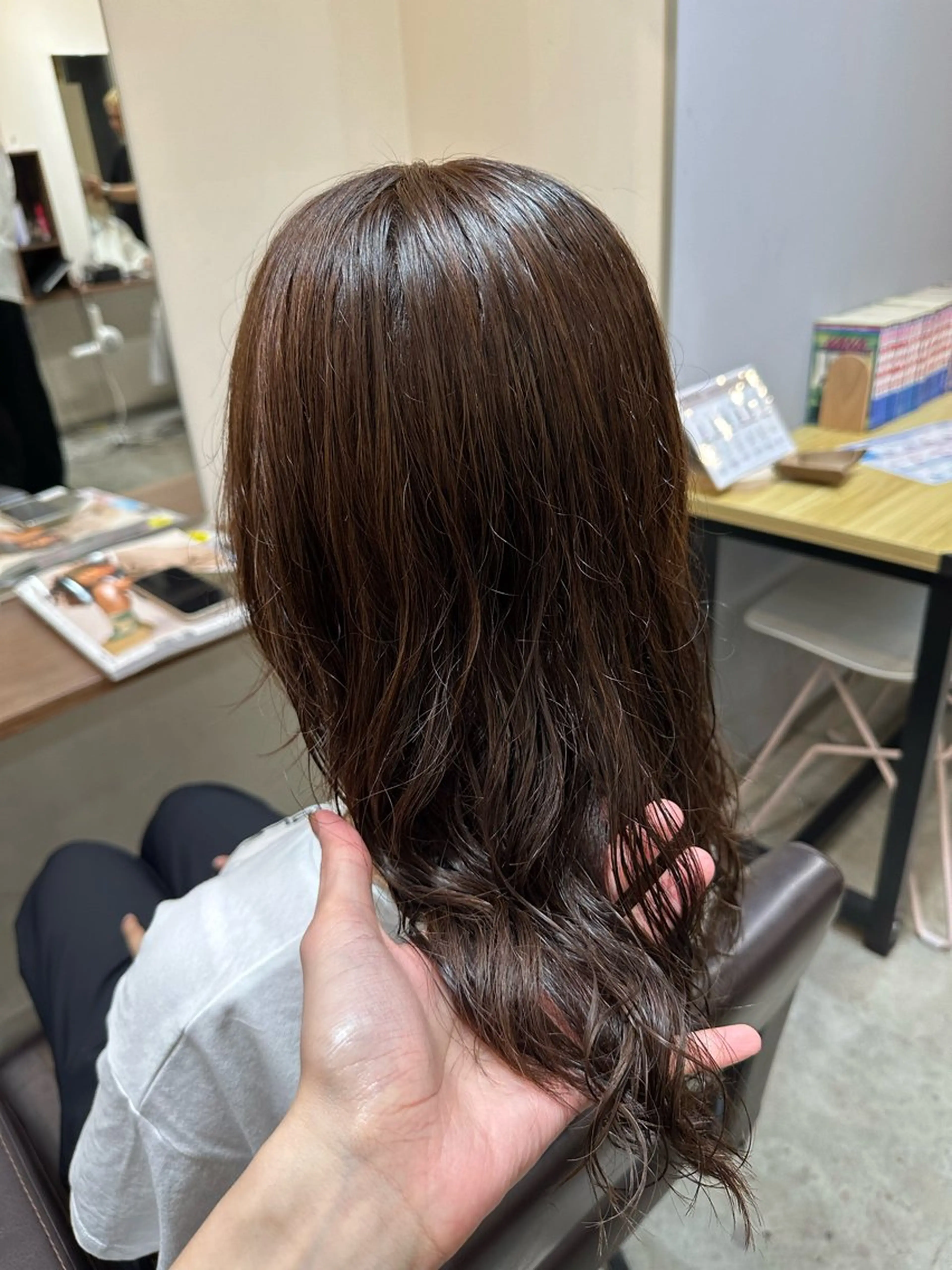 ロング カラー パーマ カット ヘアカラー パーマ トリートメント ヘッドスパ 巻けるケア縮毛矯正✨ ケアカラー✨山下のヘアスタイル