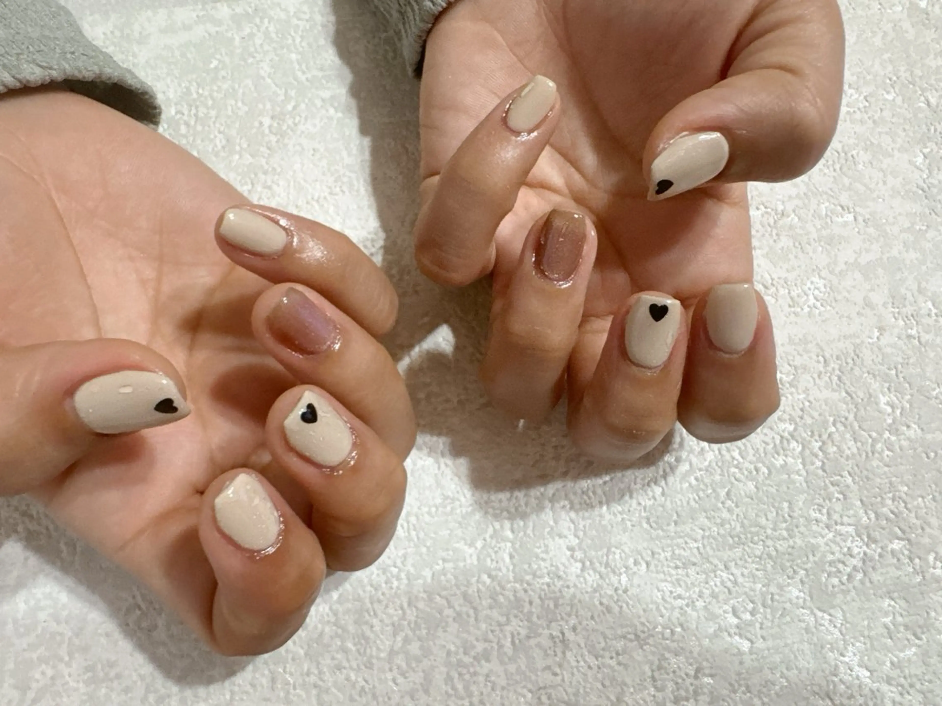 ネイル オーロラネイル フットネイル フレンチネイル ジェルネイル ハート kikinail 溝の口のネイルデザイン