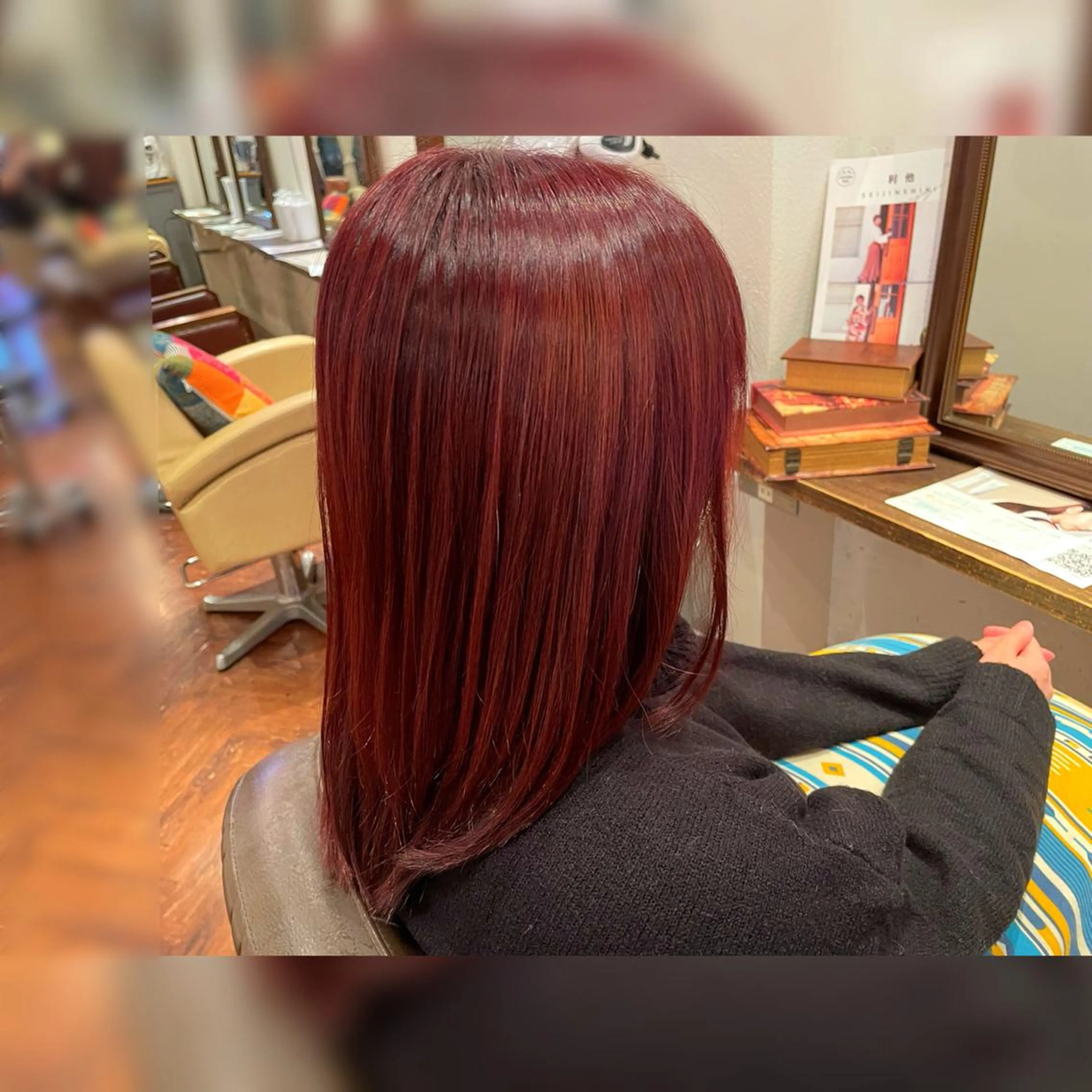 セミロング カラー ピンクカラー マイ 【川口】のヘアスタイル