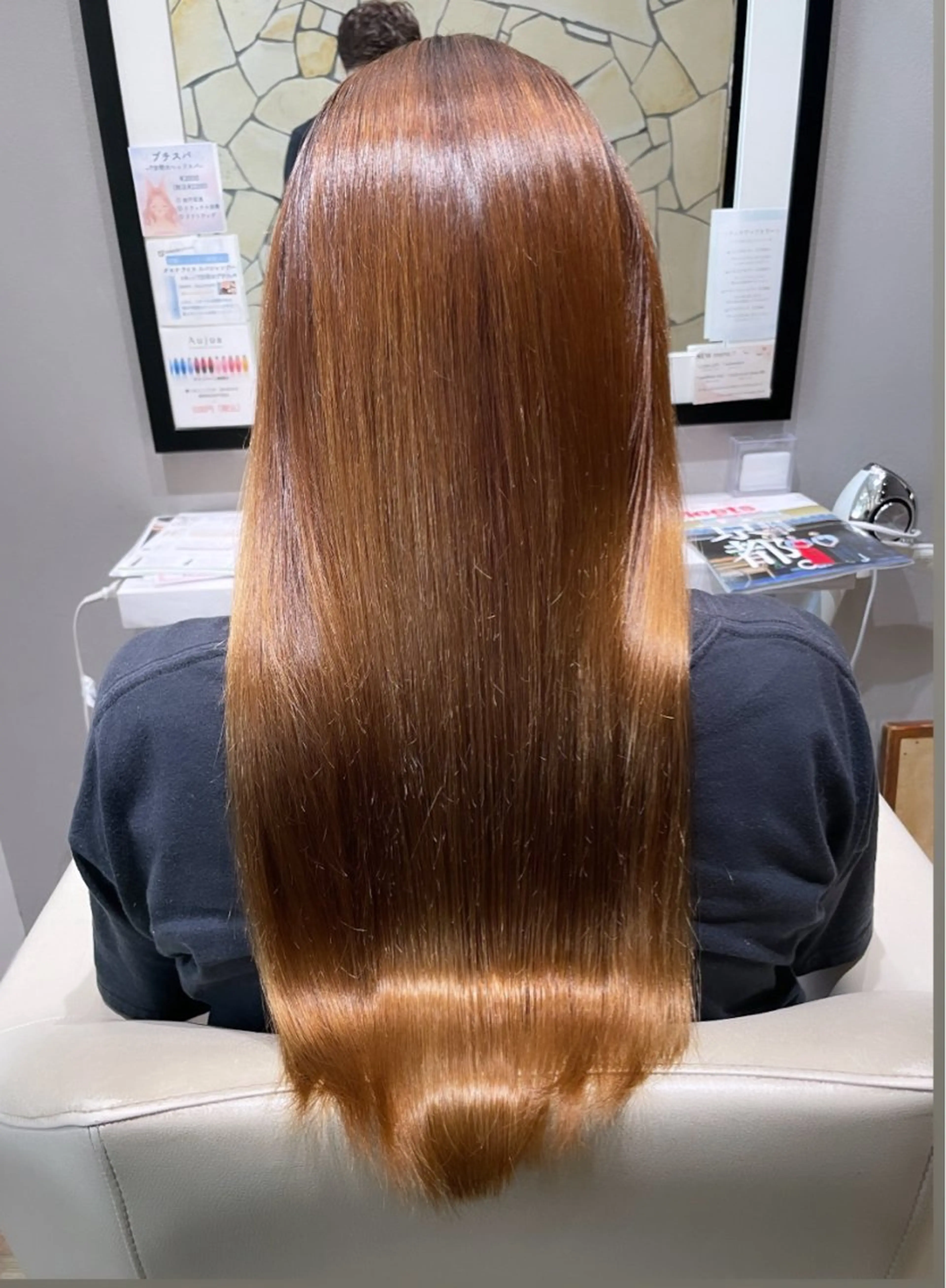 ロング パーマ 縮毛矯正 ヘッドスパ k-twoたき✨艶感 カラー／美髪矯正のヘアスタイル