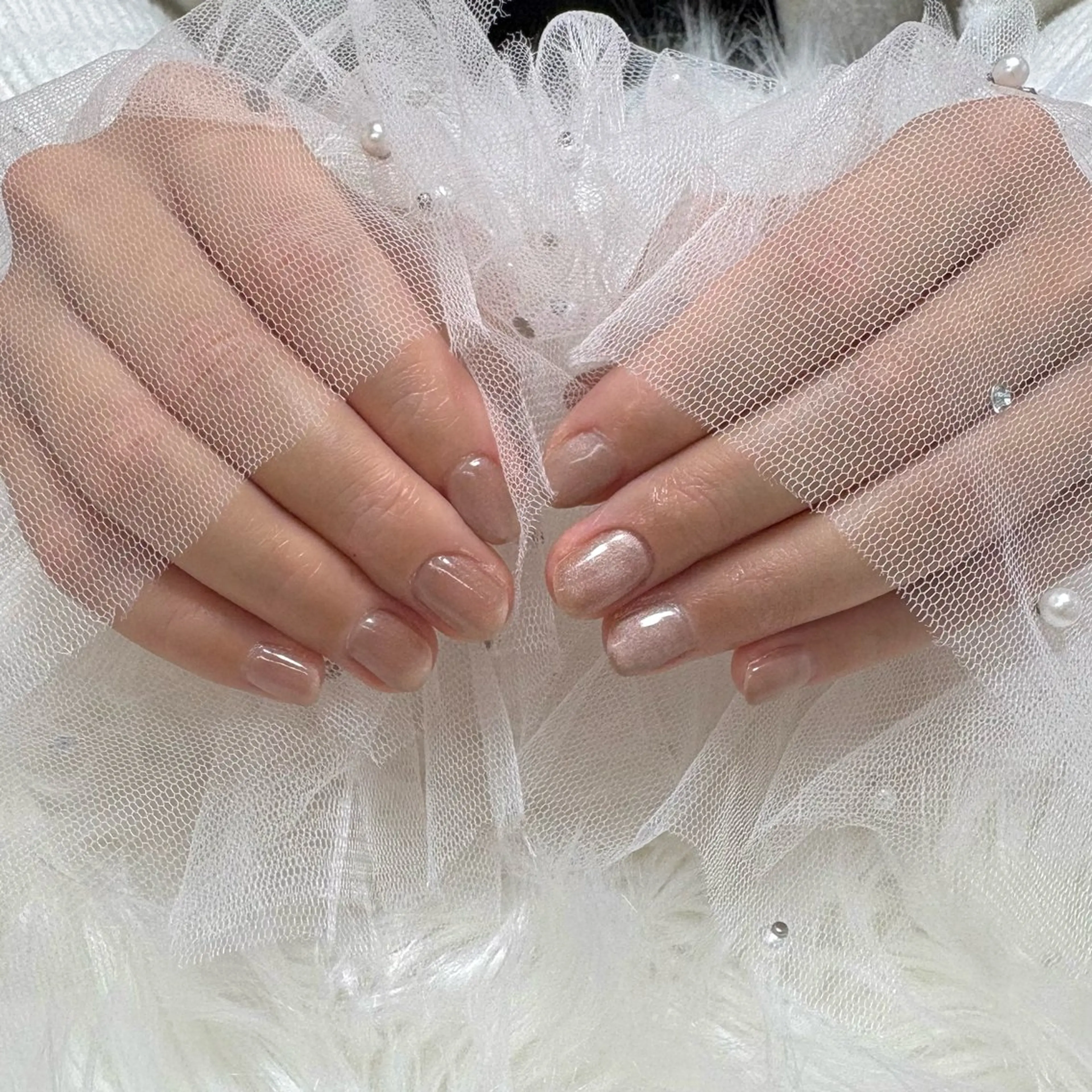 ネイル ブラウン マグネットネイル ハンドネイル SHINE nail salonのネイルデザイン