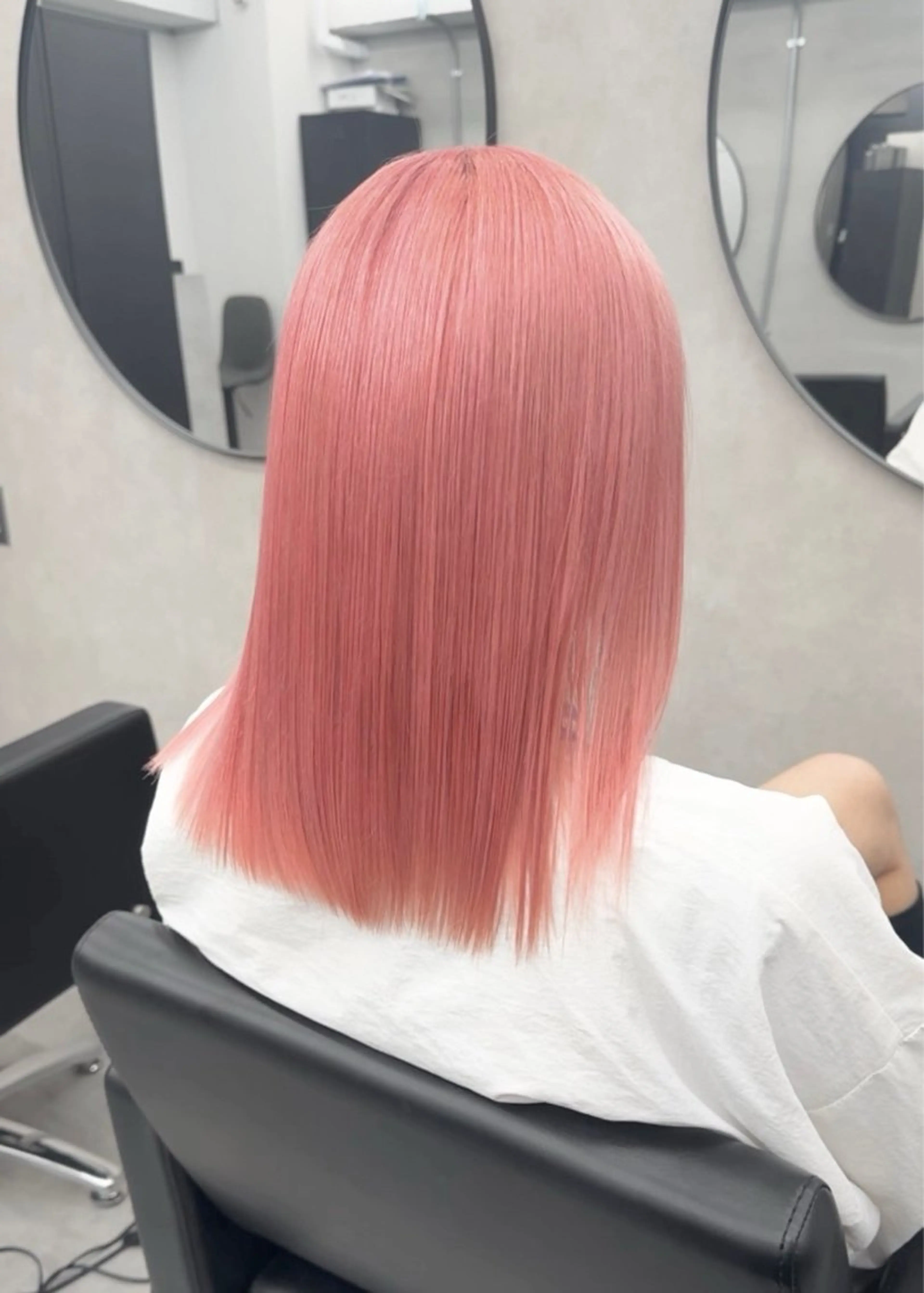 ミディアム カラー ピンクカラー ヘアカラー トリートメント ブリーチ/ボブ ショート/はらのヘアスタイル