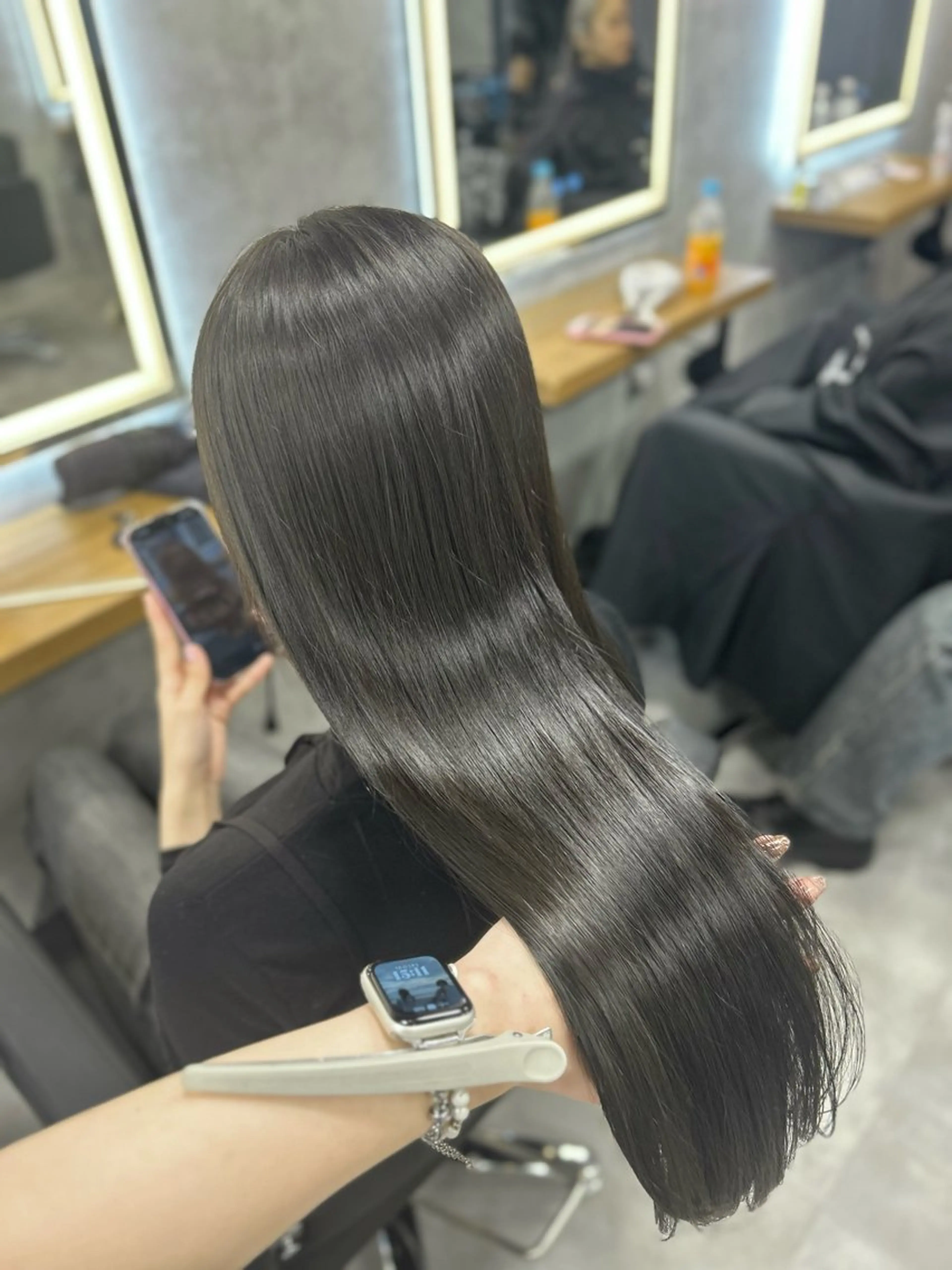 ロング ヘアカラー ヘッドスパ ヘアセット ナチュラル艶カラー/ YUNAのヘアスタイル