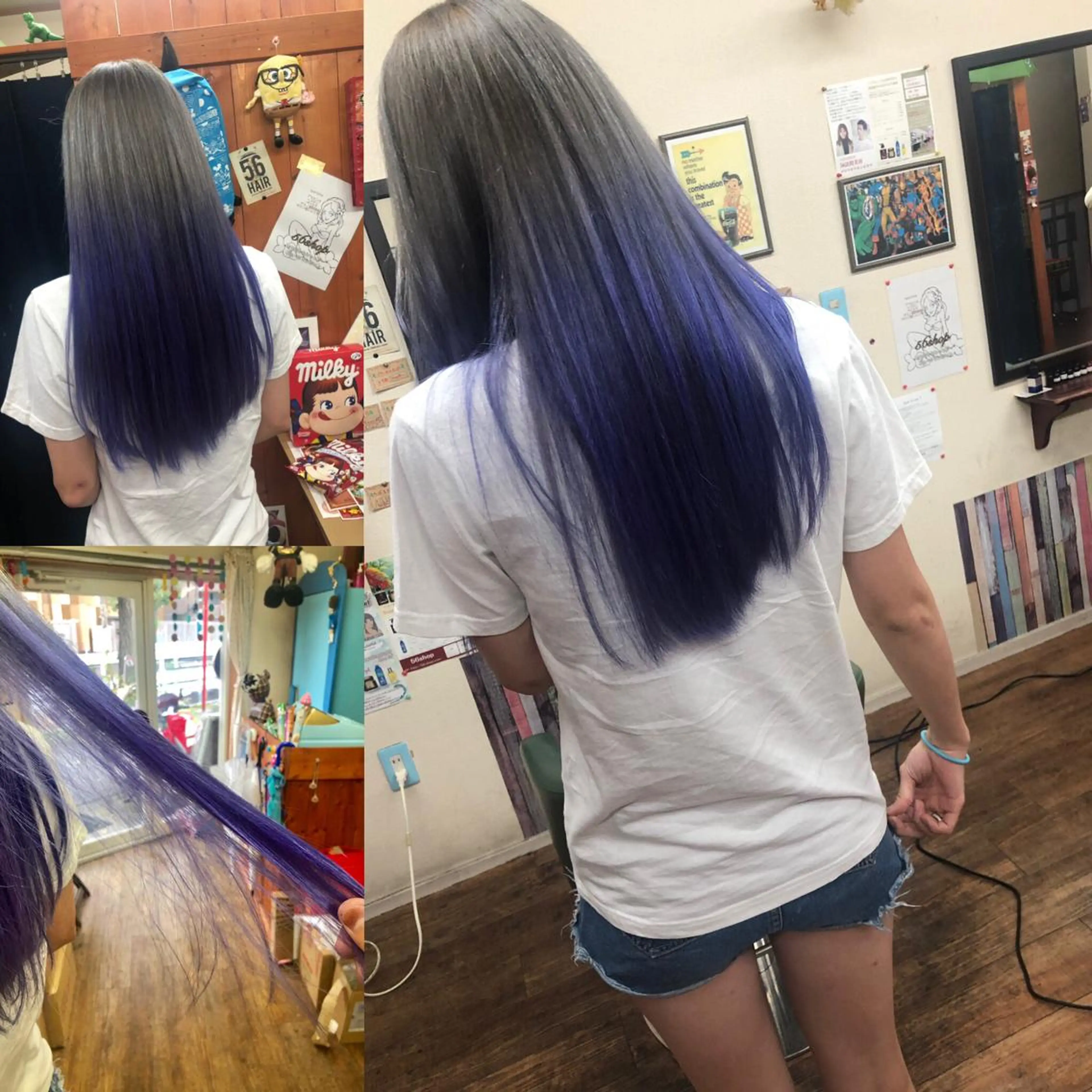 ミディアム カラー ブリーチ シルバー バイオレットカラー ヘアカラー トリートメント kou艶髪師色髪師 こう 艶髪師色髪師のヘアスタイル