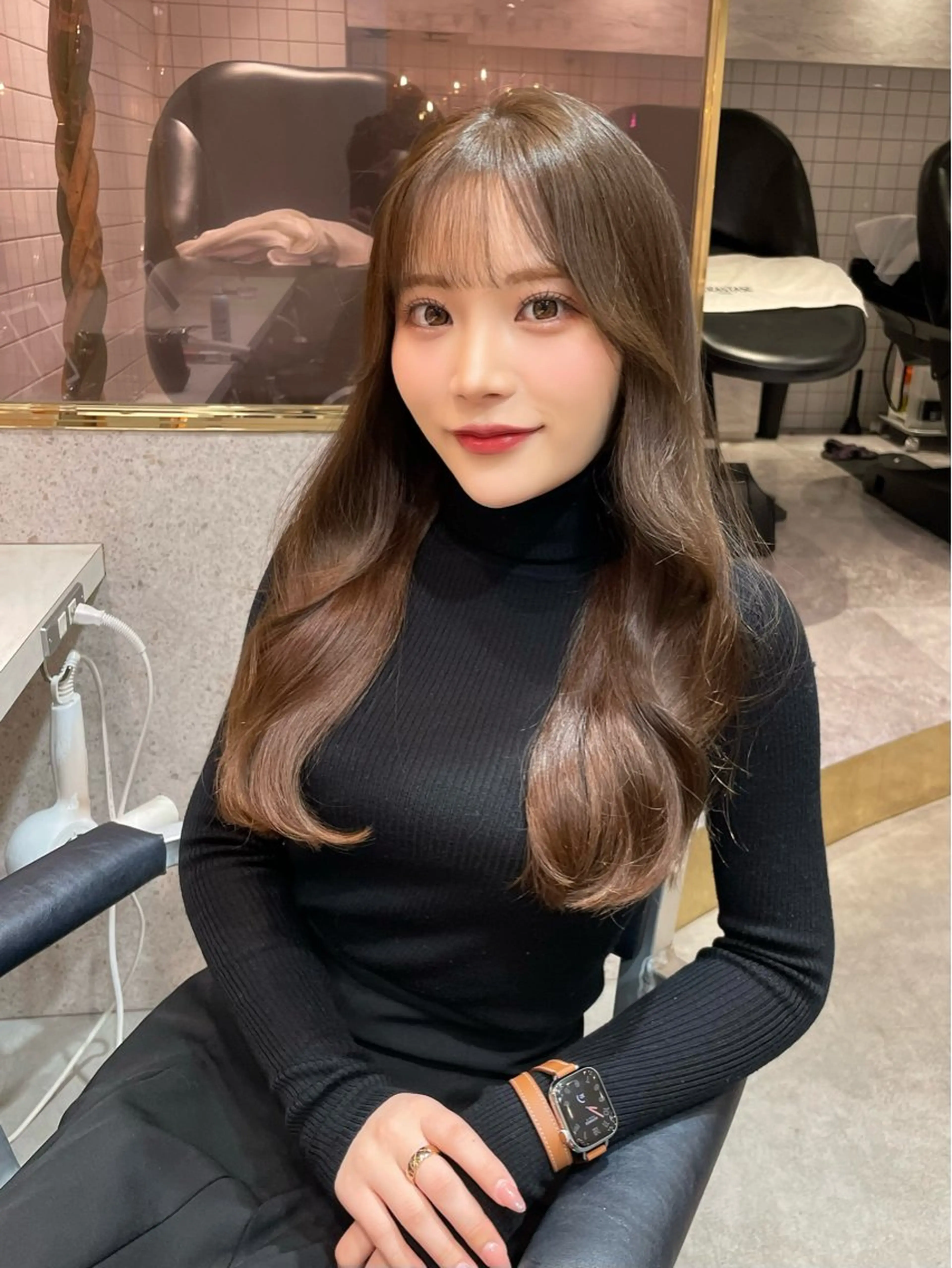 ロング カラー ベージュカラー ブリーチ 透明感カラー ダブルカラー グレージュ カット ヘアカラー トリートメント 韓国ヘア🤍顔周り/ 髪質改善✨/林遼一郎のヘアスタイル