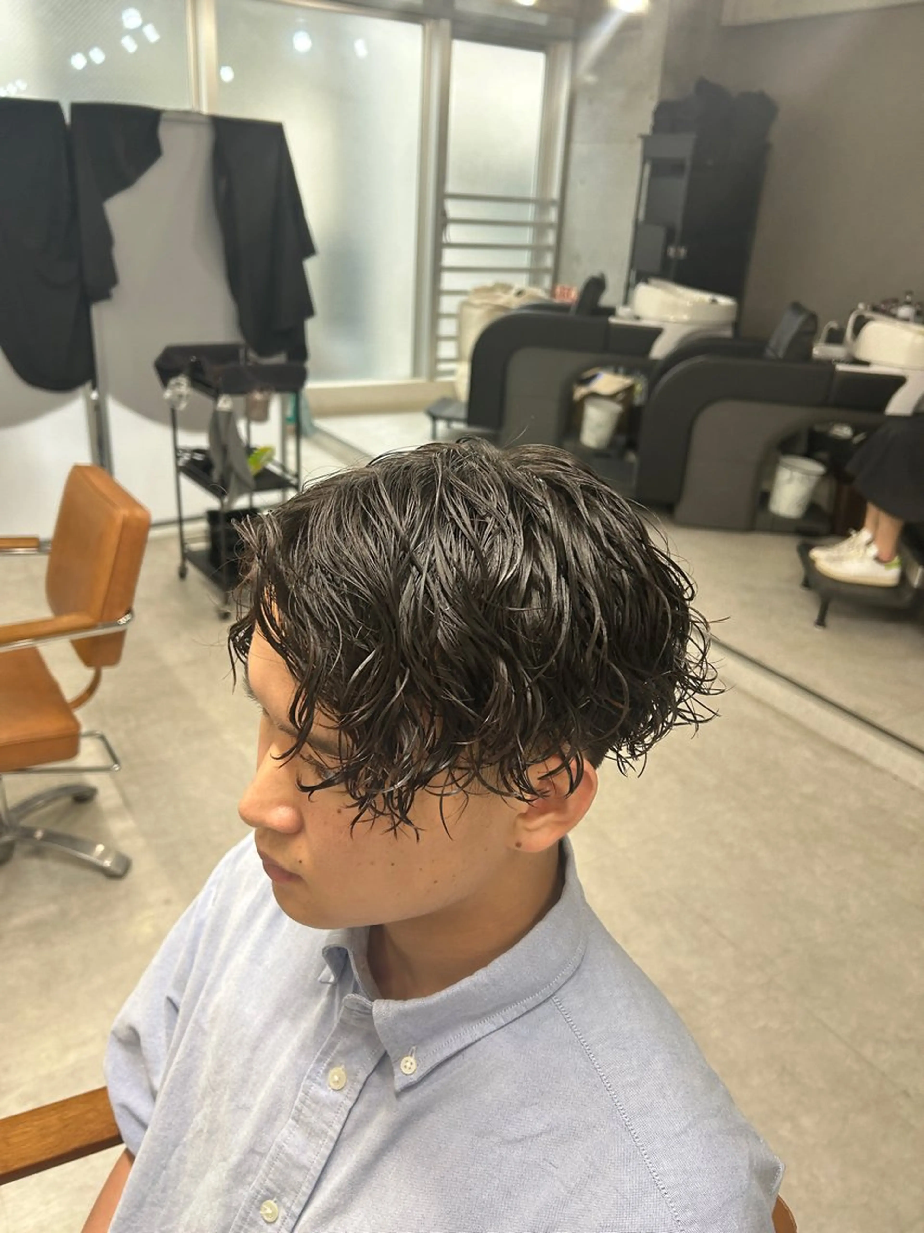 パーマ メンズ カット パーマ トリートメント ヘッドスパ ヘアセット カズキ🌼曲がる縮毛 /くせ毛パーマのヘアスタイル
