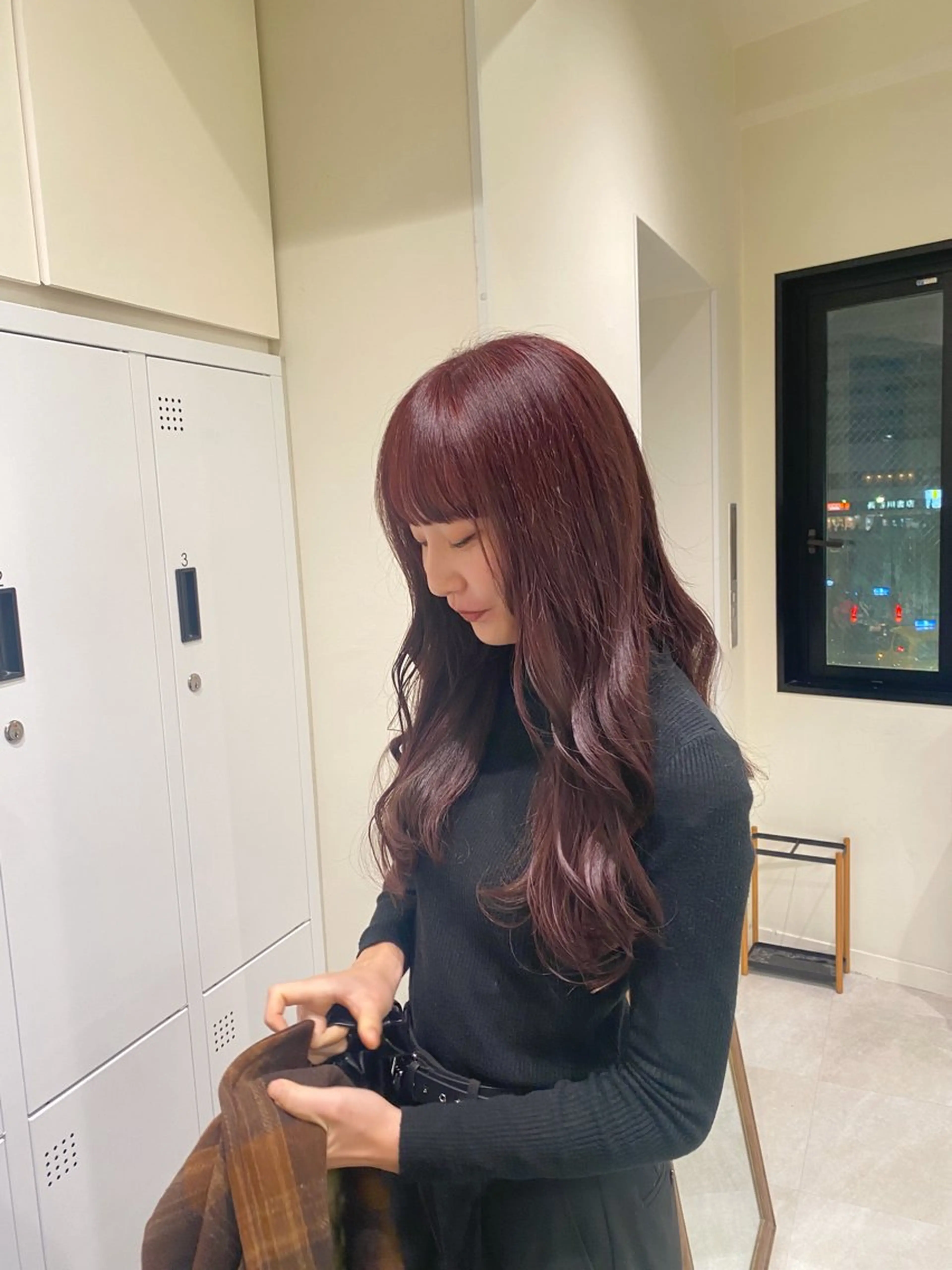 ロング カラー ブリーチ ブリーチなしカラー レッドカラー 暖色カラー /ヘアアレンジ/花鈴のヘアスタイル