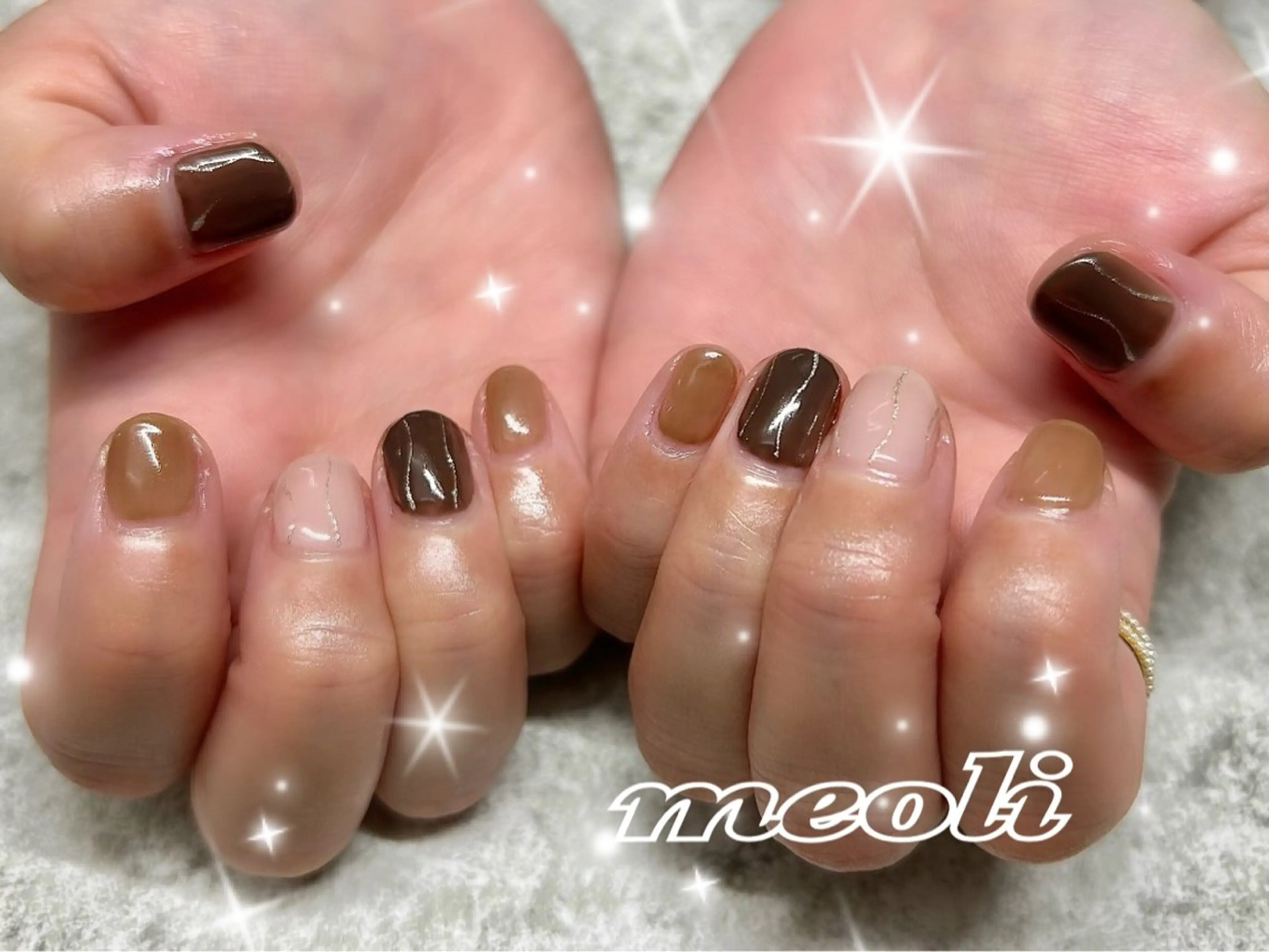ネイル ラメ(グリッター) ハンドネイル nail salon meoli　アヤのネイルデザイン