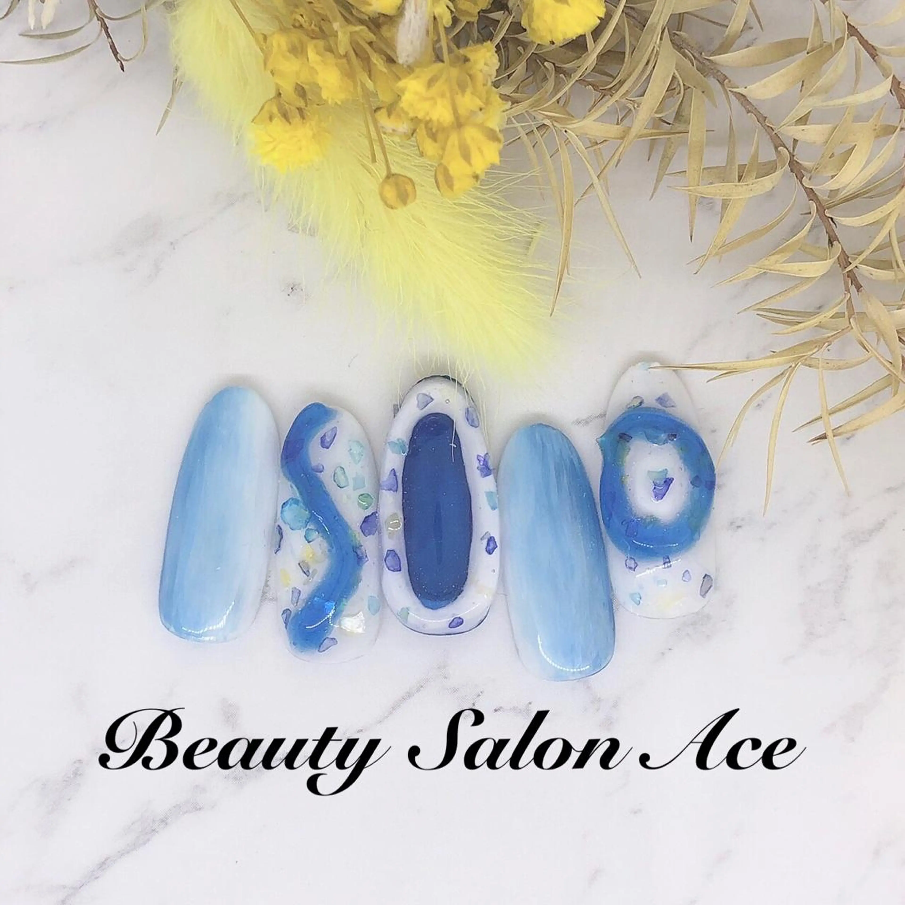 ネイル アートネイル ジェルネイル メンズネイル 夏ネイル Beauty Salon Ace（ネイルサロン　エース）所属・池袋フィルイン Ace♡長さだしのネイルデザイン
