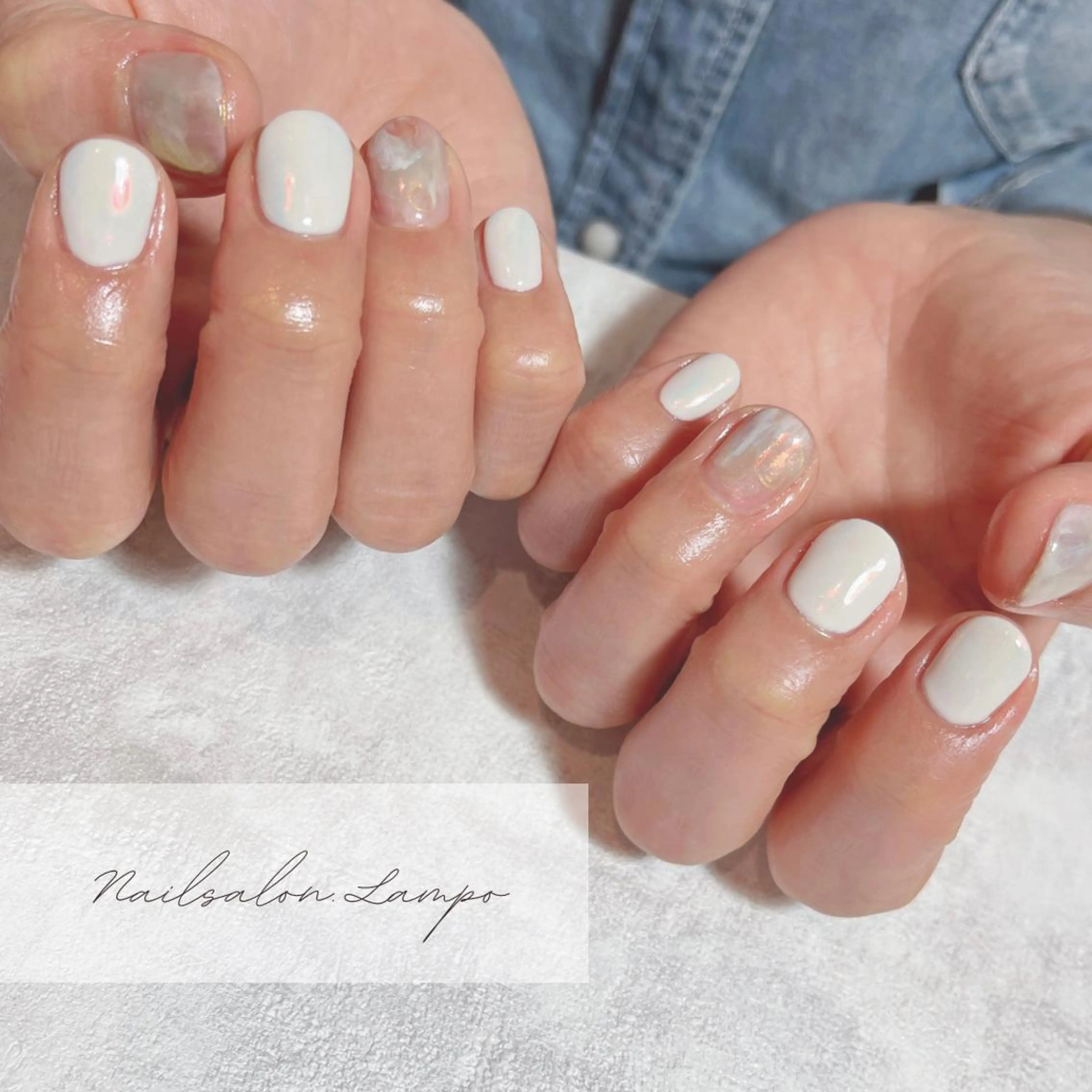 ネイル オーロラネイル 氷ネイル・うるうるネイル ミラーネイル 大向 祐子のネイルデザイン