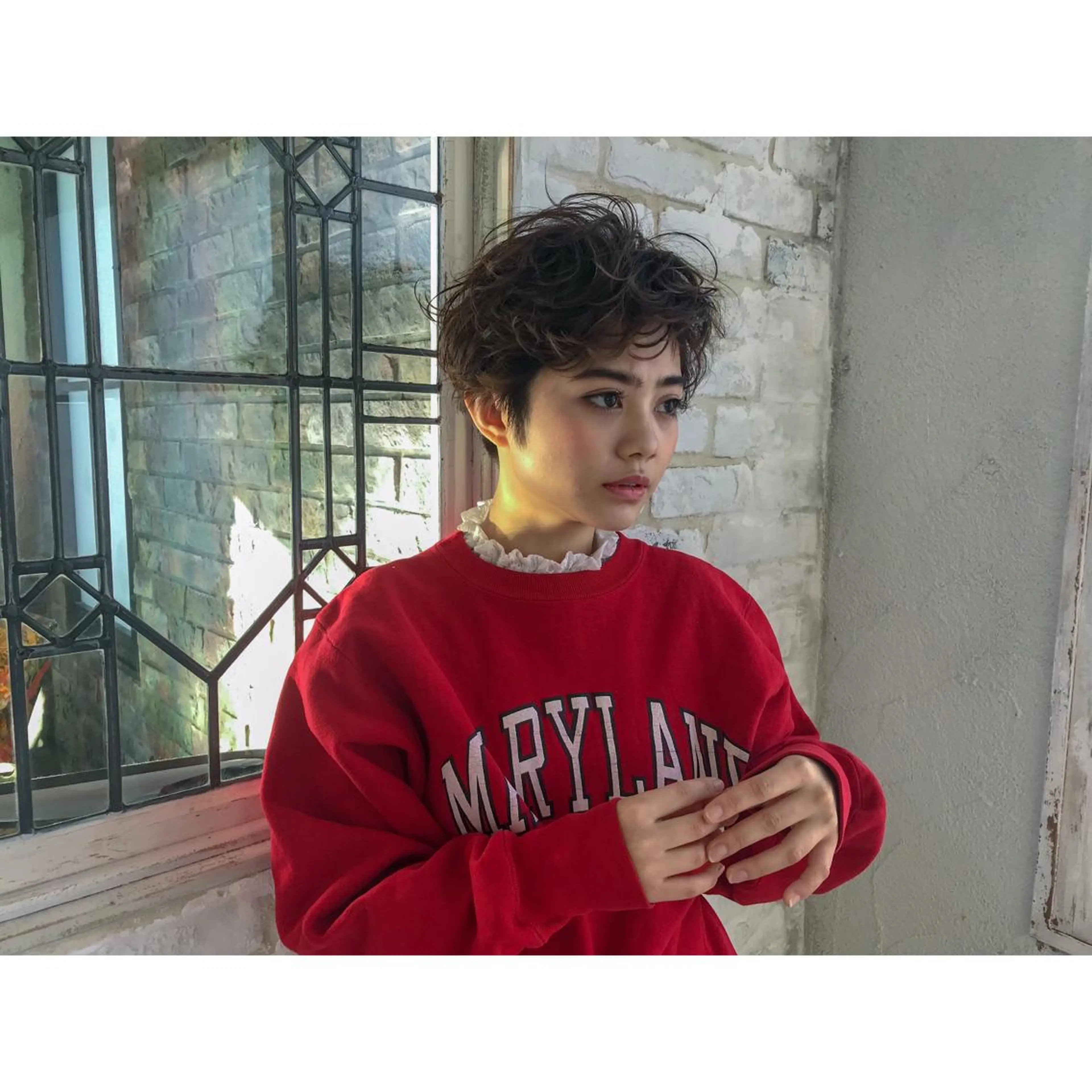 ショート パーマ カット パーマ トリートメント (スタイリスト)牧 好美のヘアスタイル