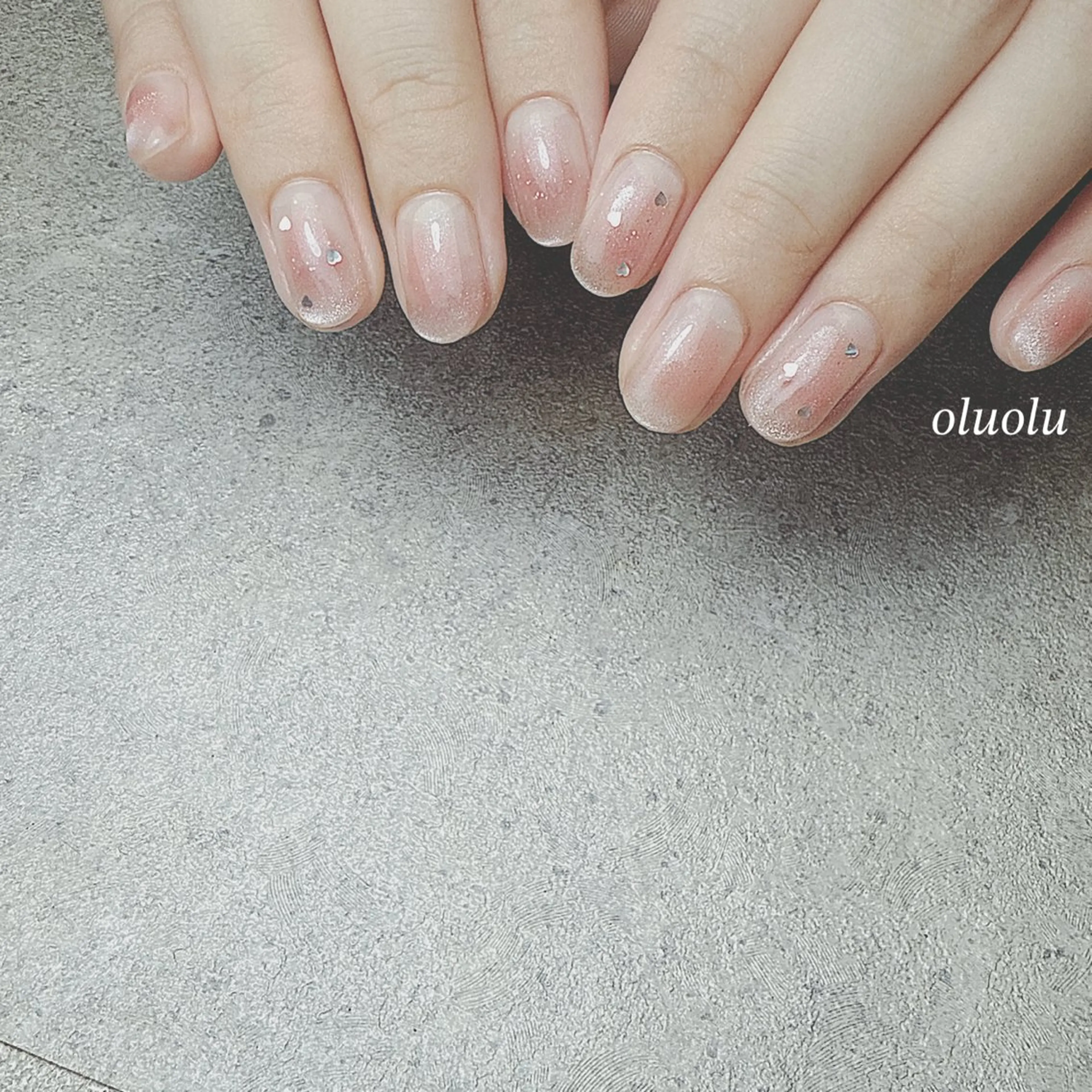 ネイル アートネイル チークネイル ガーリー ハート マグネットネイル ハンドネイル 大村 紬華のネイルデザイン