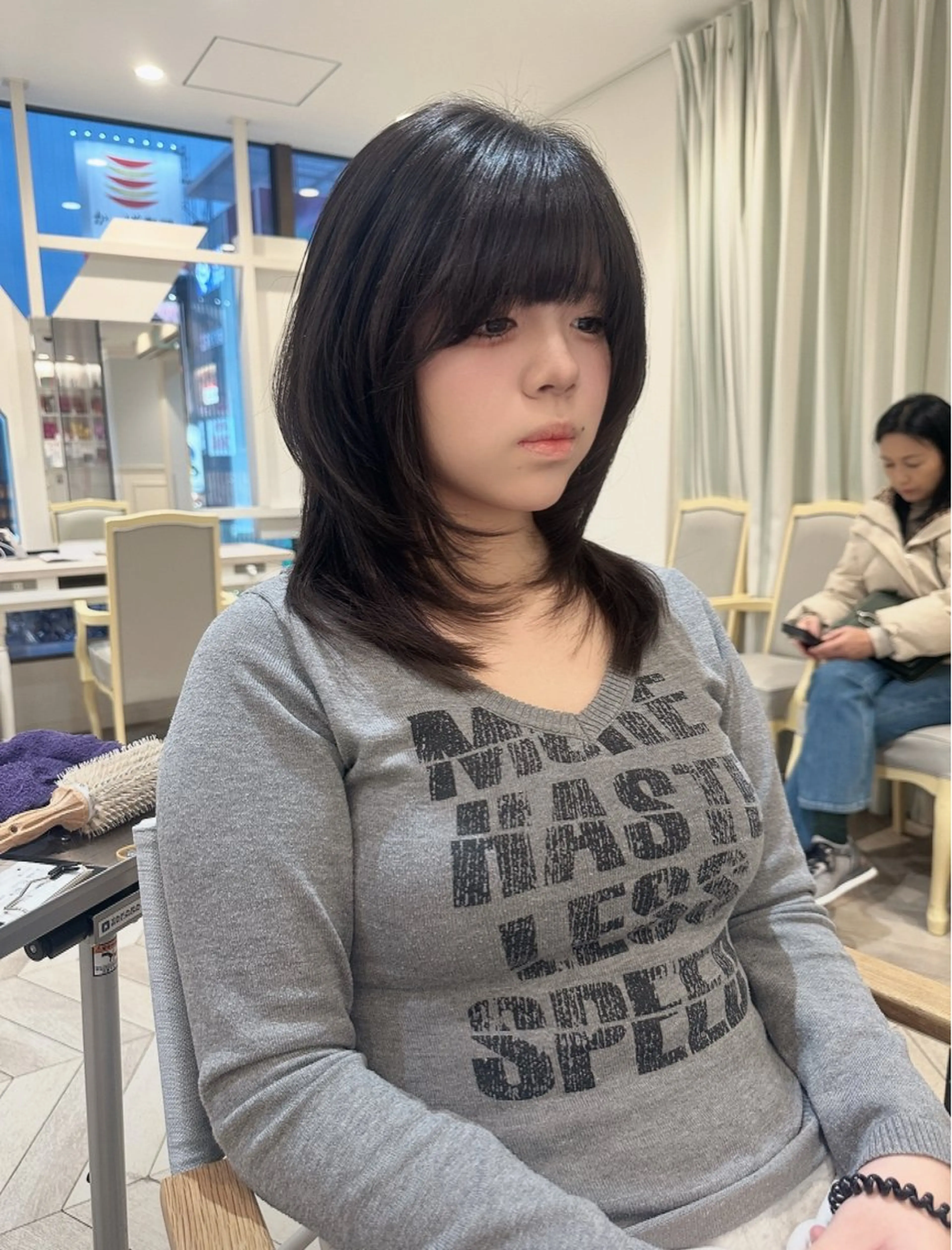 ロング ハッシュカット カット トリートメント ベージュ/インナー カラー🤍Rieのヘアスタイル