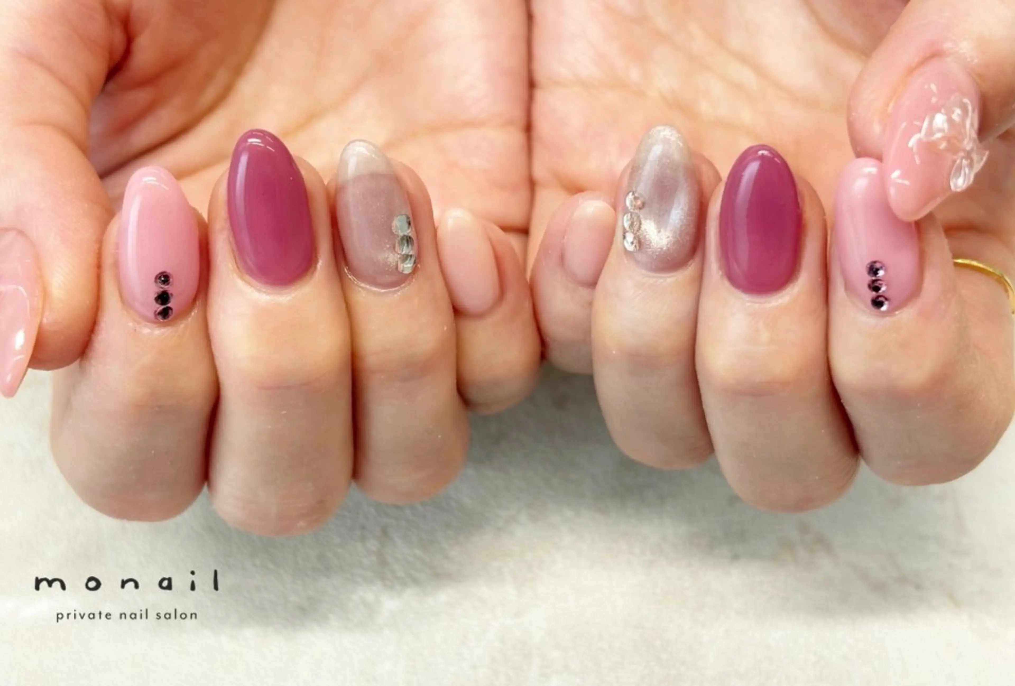 ネイル 春ネイル ハンドネイル private nail monail所属・nail salon monailのネイルデザイン