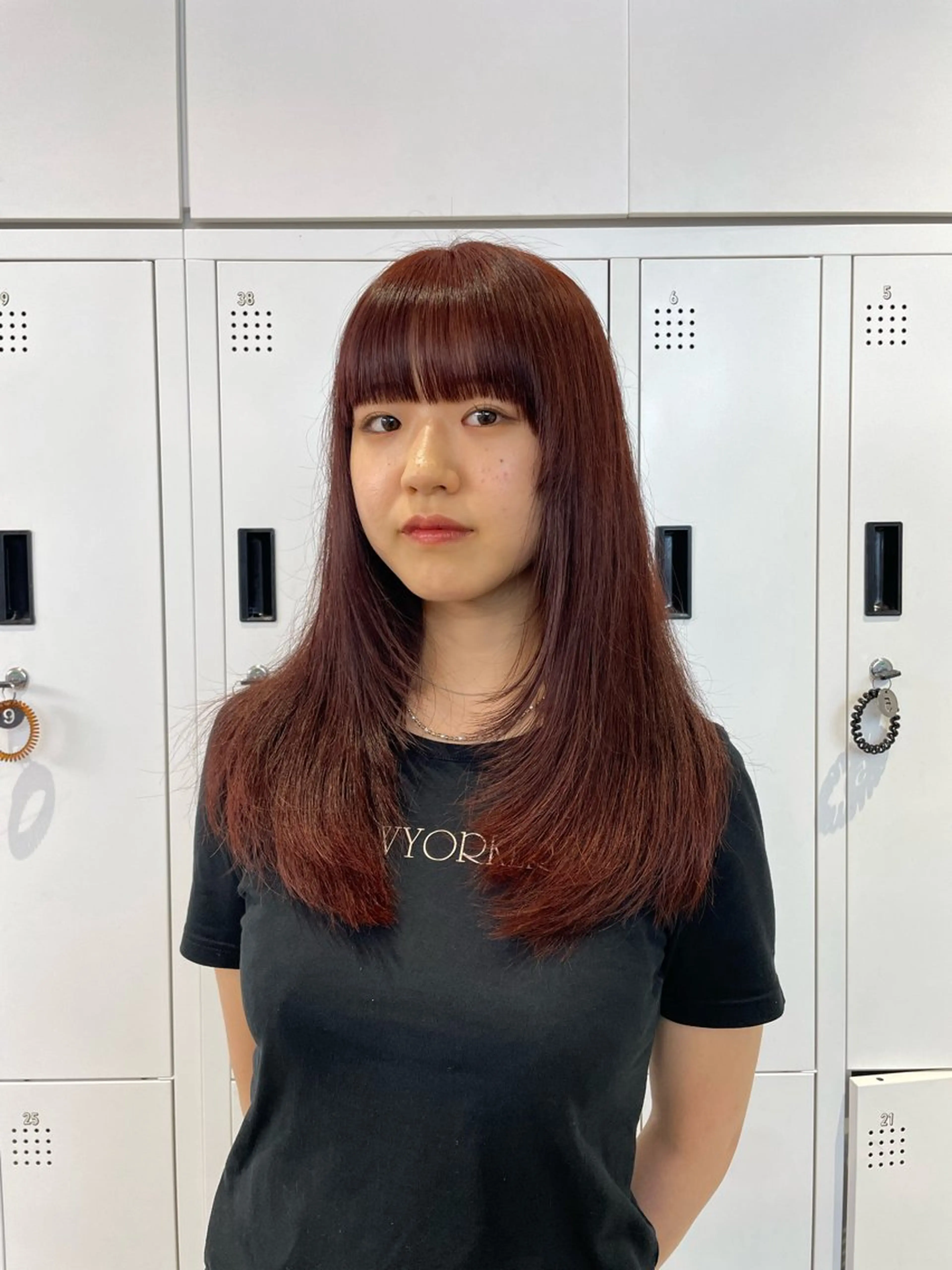 ロング カラー カット ヘアカラー 🌟暖色系ハイトーン 🌟AIのヘアスタイル