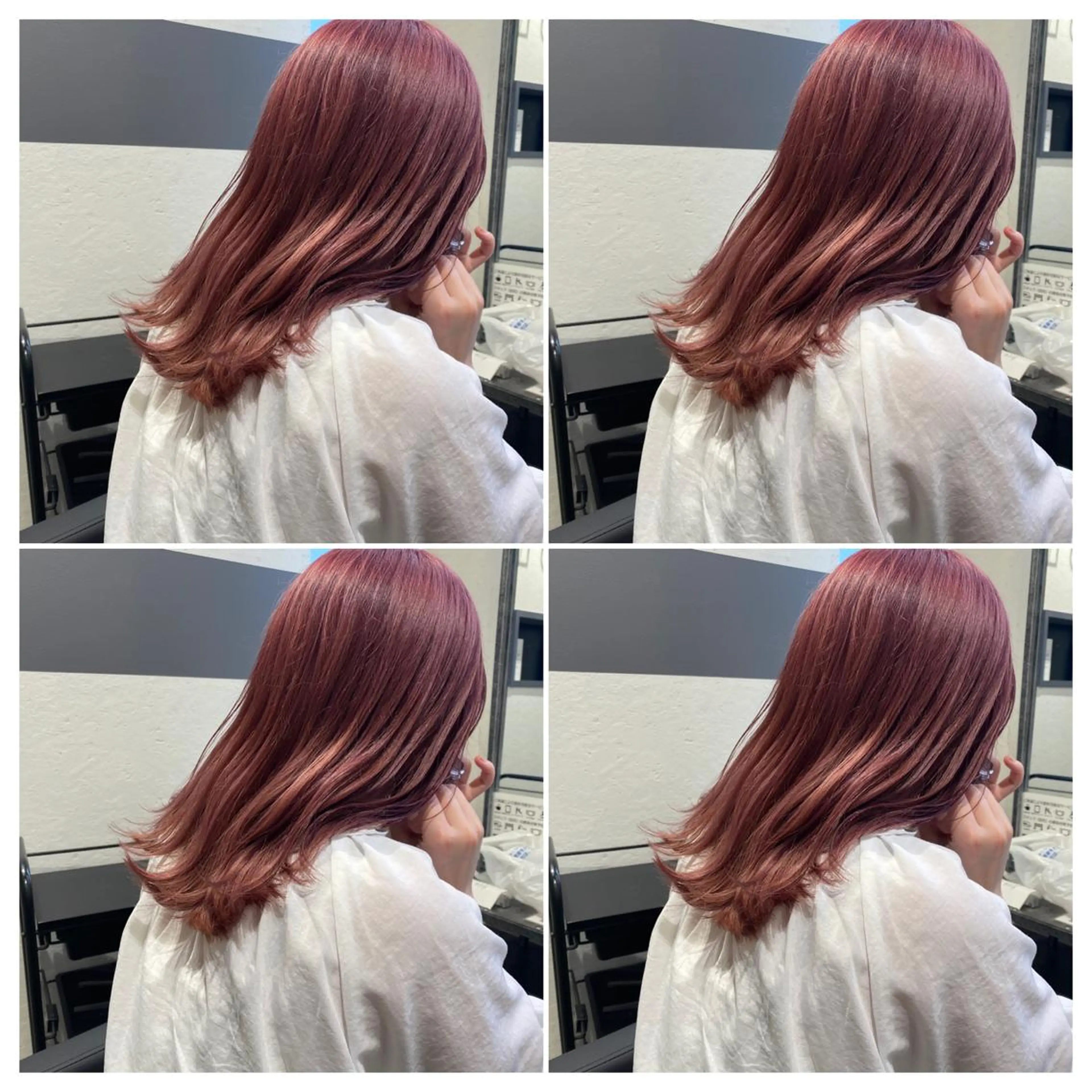 セミロング カラー ヘアアレンジ ピンクカラー バイオレットカラー 竹内啓太 ボブのヘアスタイル