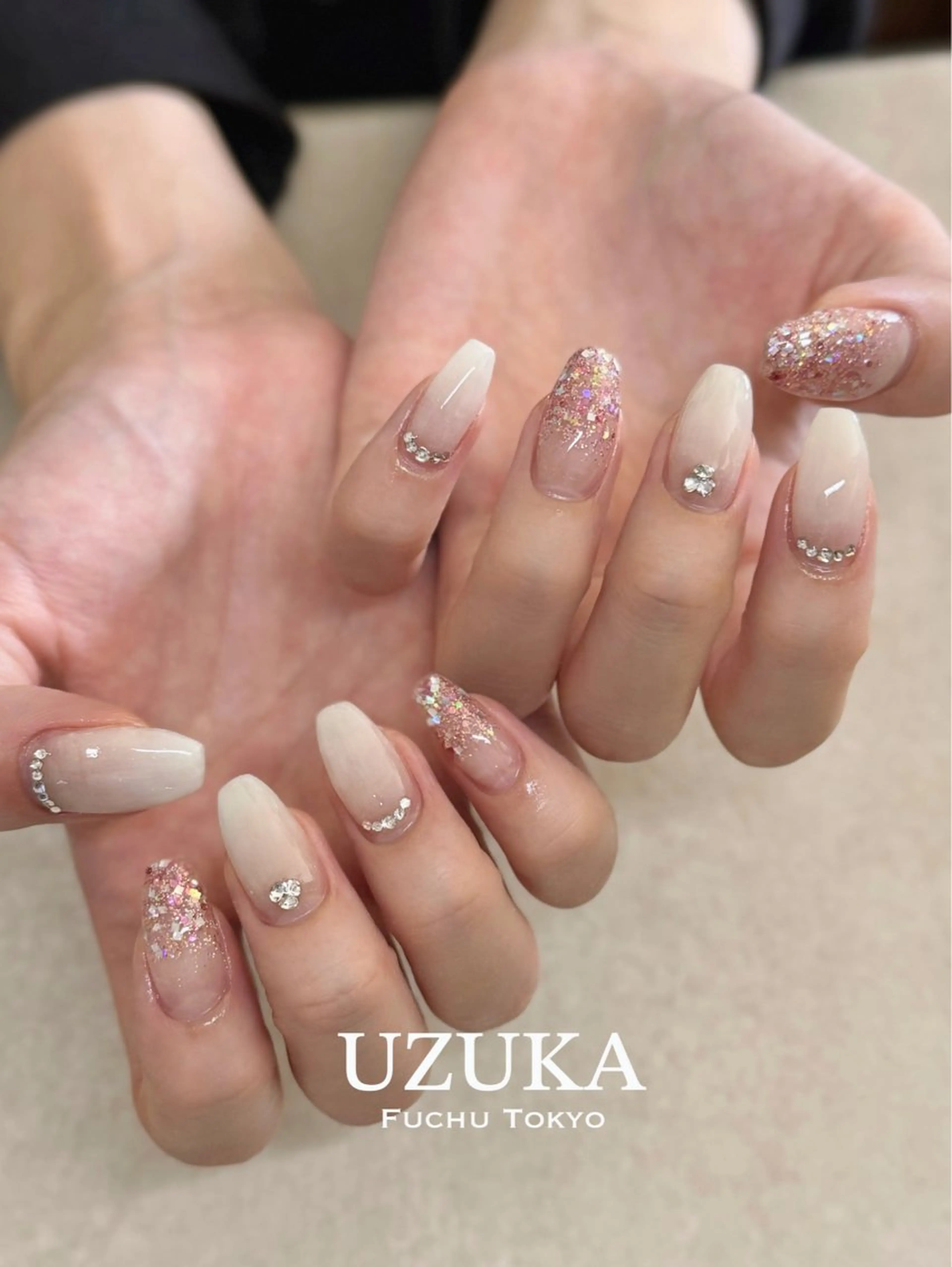 ネイル グラデーション キラキラネイル ラメ(グリッター) ピンク 【 enn 】 Uzuka Yukaのネイルデザイン