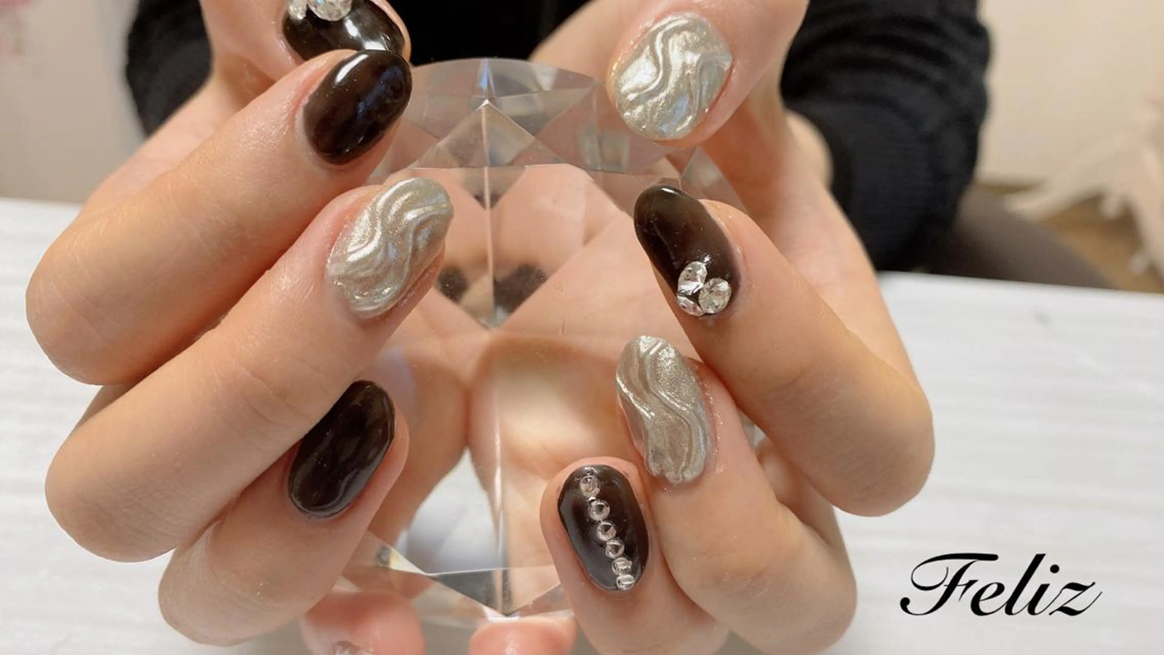 ネイル 痛ネイル/ワンホン/ フィルイン/長さだしのネイルデザイン