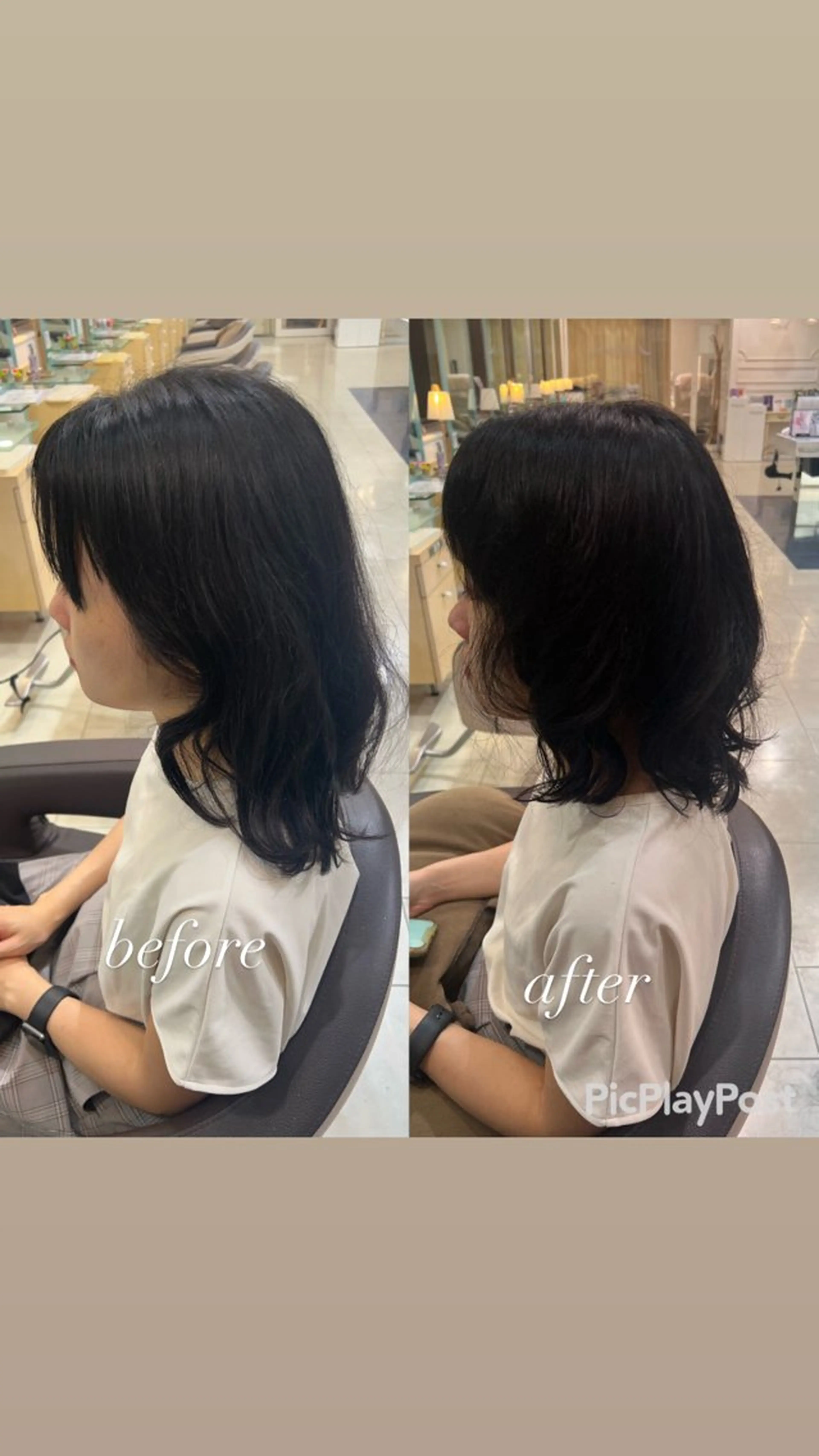 ミディアム 大人女性ぼかし メンズ強化🦙平作のヘアスタイル