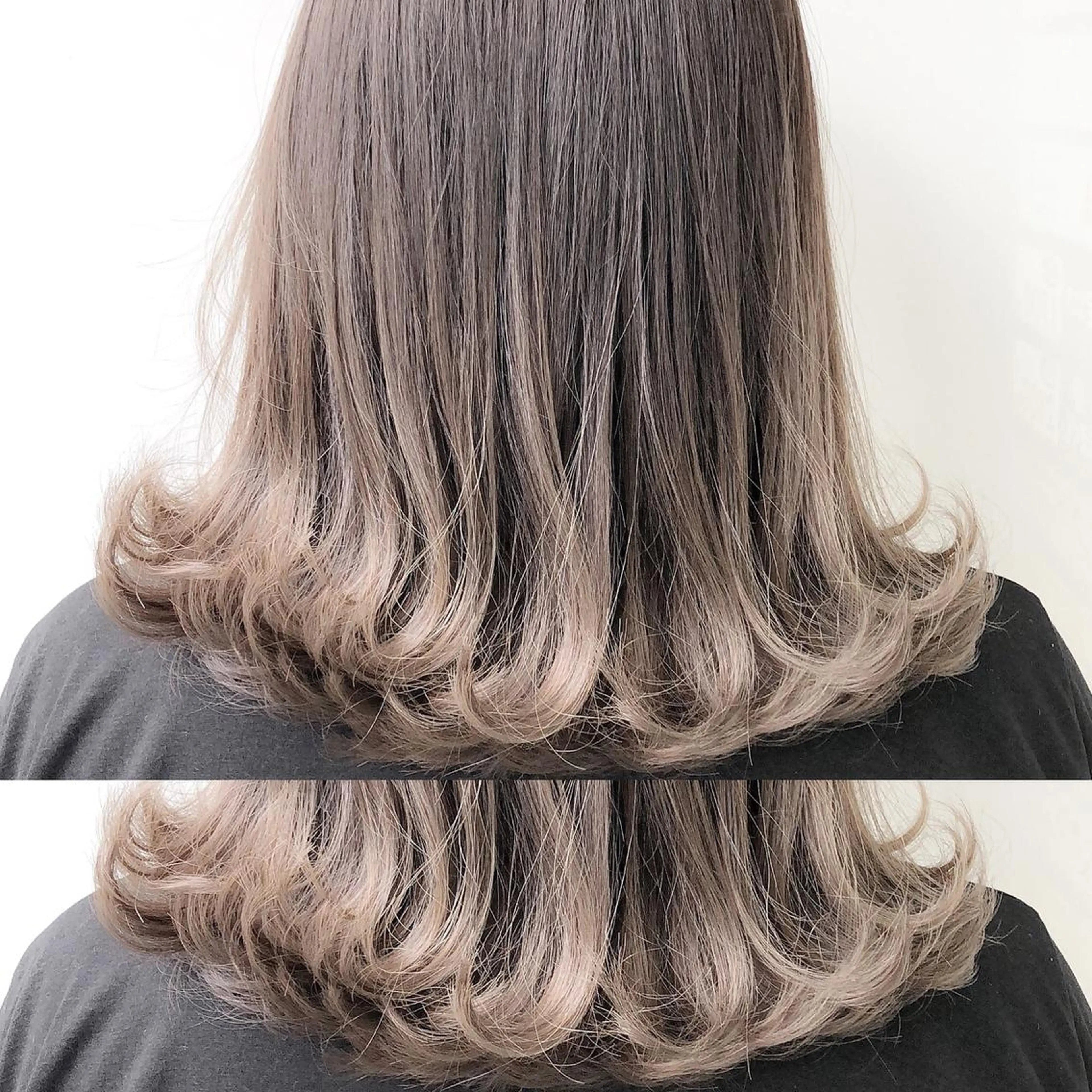 セミロング ヘアカラー to youハイライトのヘアスタイル