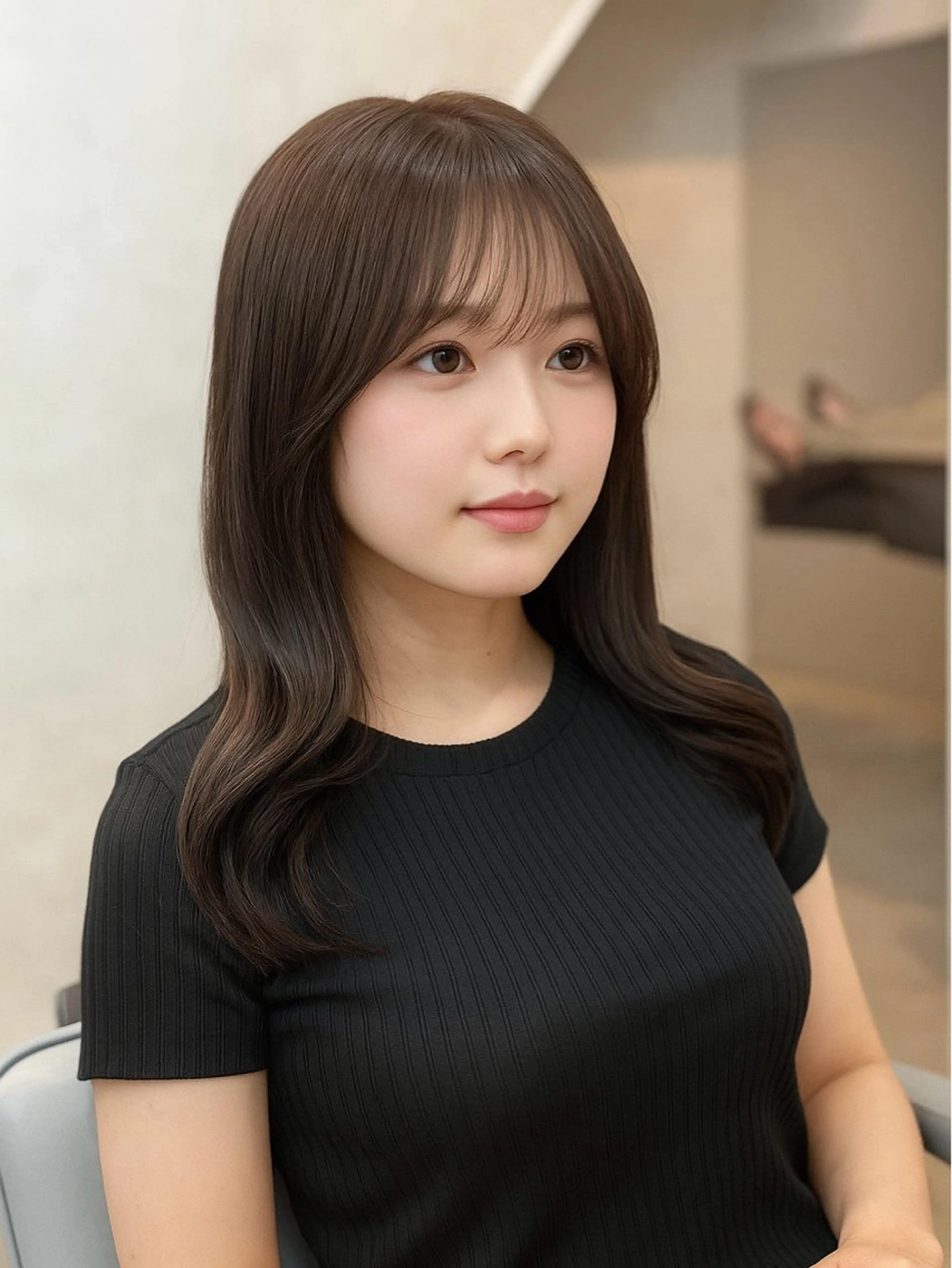 セミロング カット ヘアカラー ✨韓国ヘア✨ レイヤー✂️鎌倉楓麻のヘアスタイル