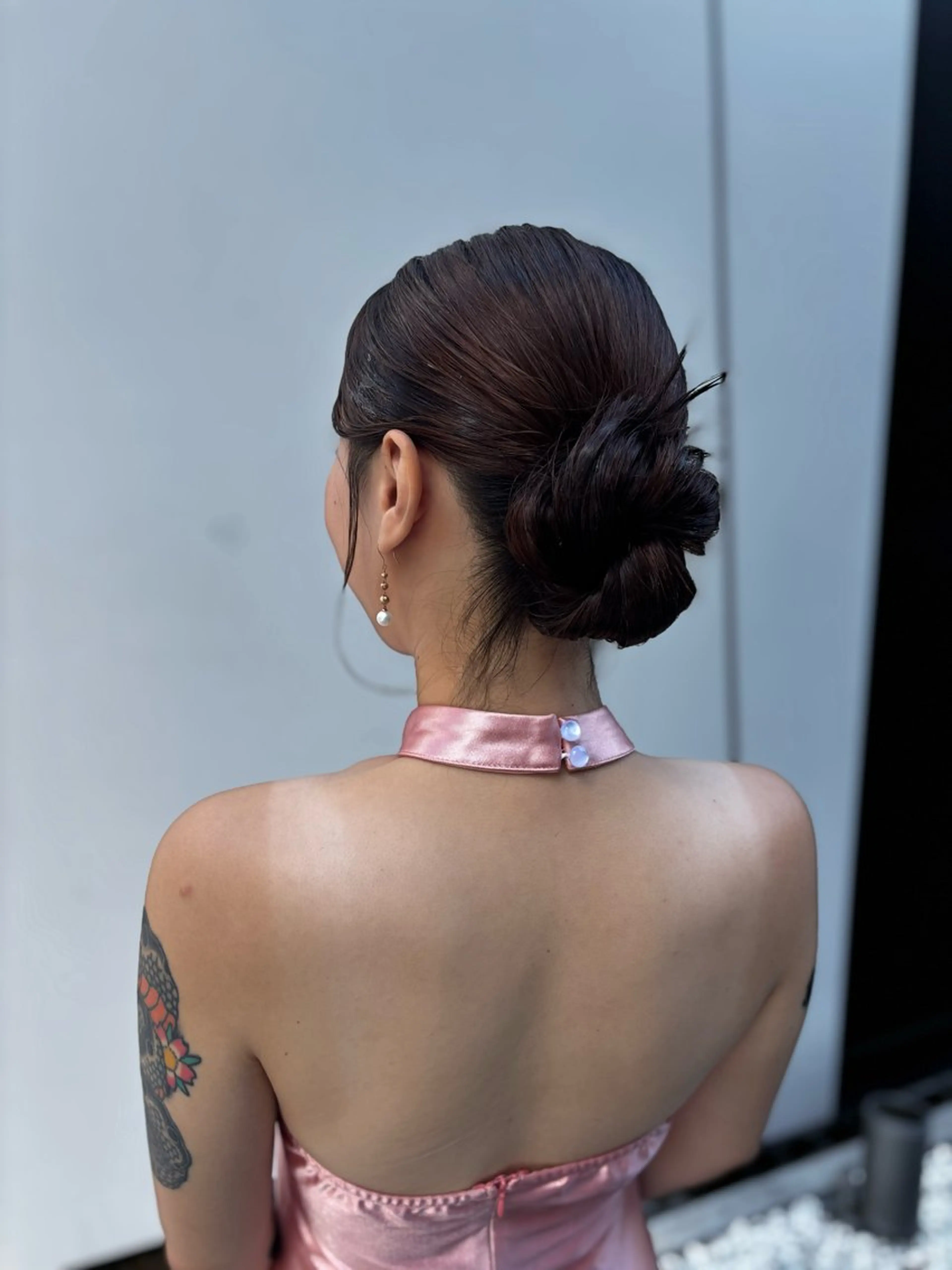 ヘアアレンジ お団子ヘア ボブ ヘアセット 🌟髪質改善ケアカラ ー美髪縮毛矯正y🌟のヘアスタイル