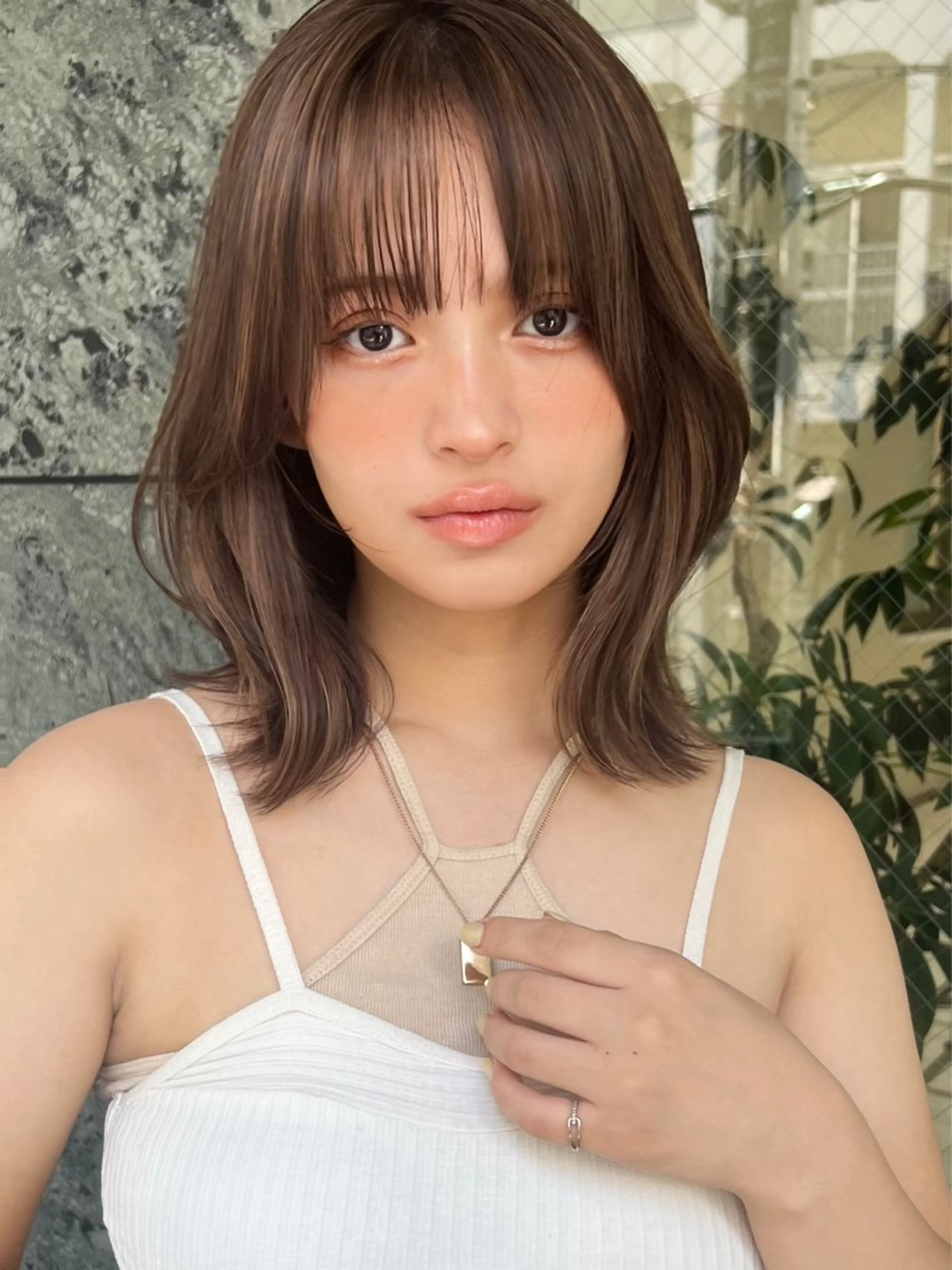 ミディアム カラー 小顔ボブ jilblanカホのヘアスタイル