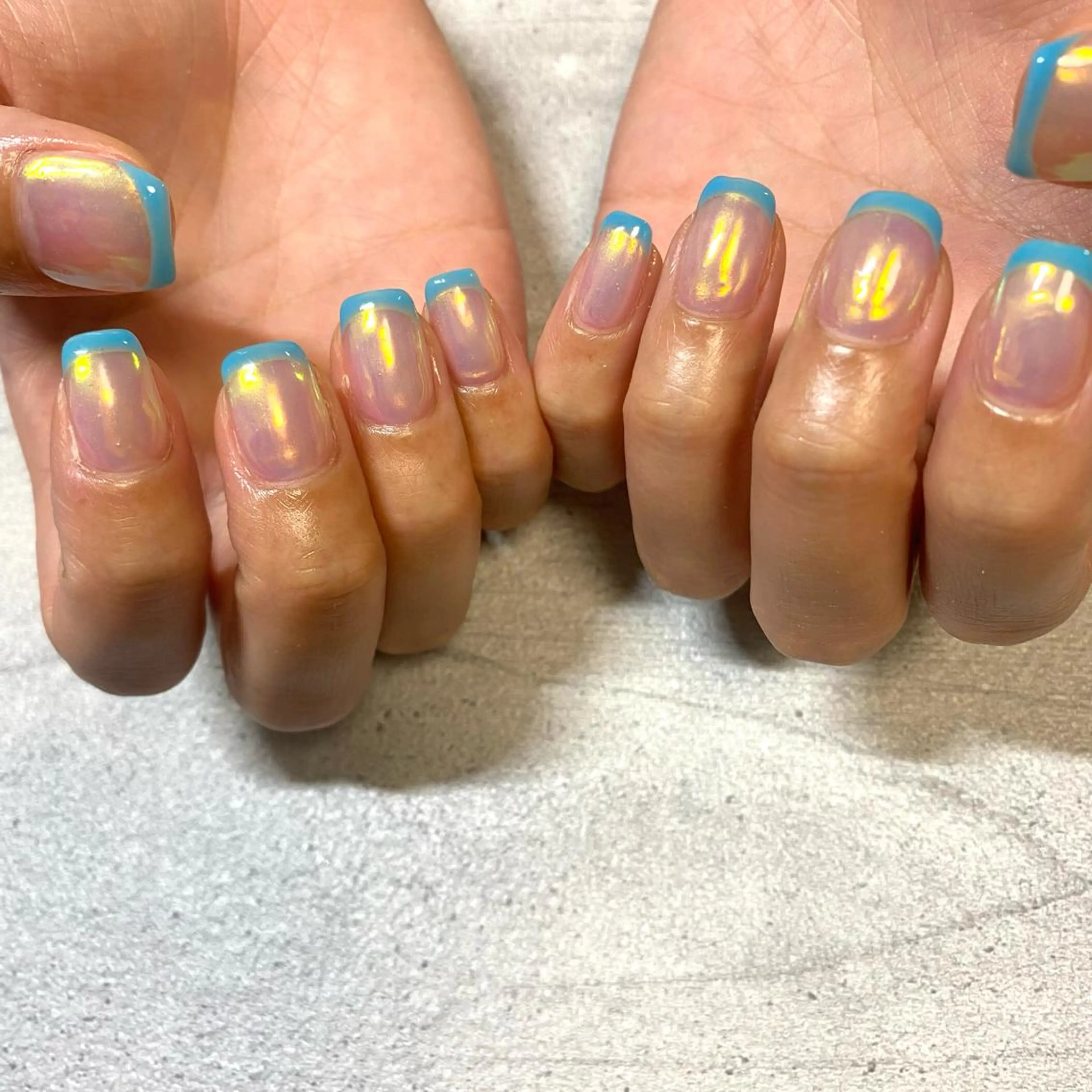 ショート カラー パーマ ヘアアレンジ メンズ キッズ ネイル マツエク・マツパ アイブロウ オーロラネイル フレンチネイル 氷ネイル・うるうるネイル 水色 ミラーネイル ハンドネイル ハンドケア 今福鶴見ネイル 8(ｴｲﾄ)のネイルデザイン