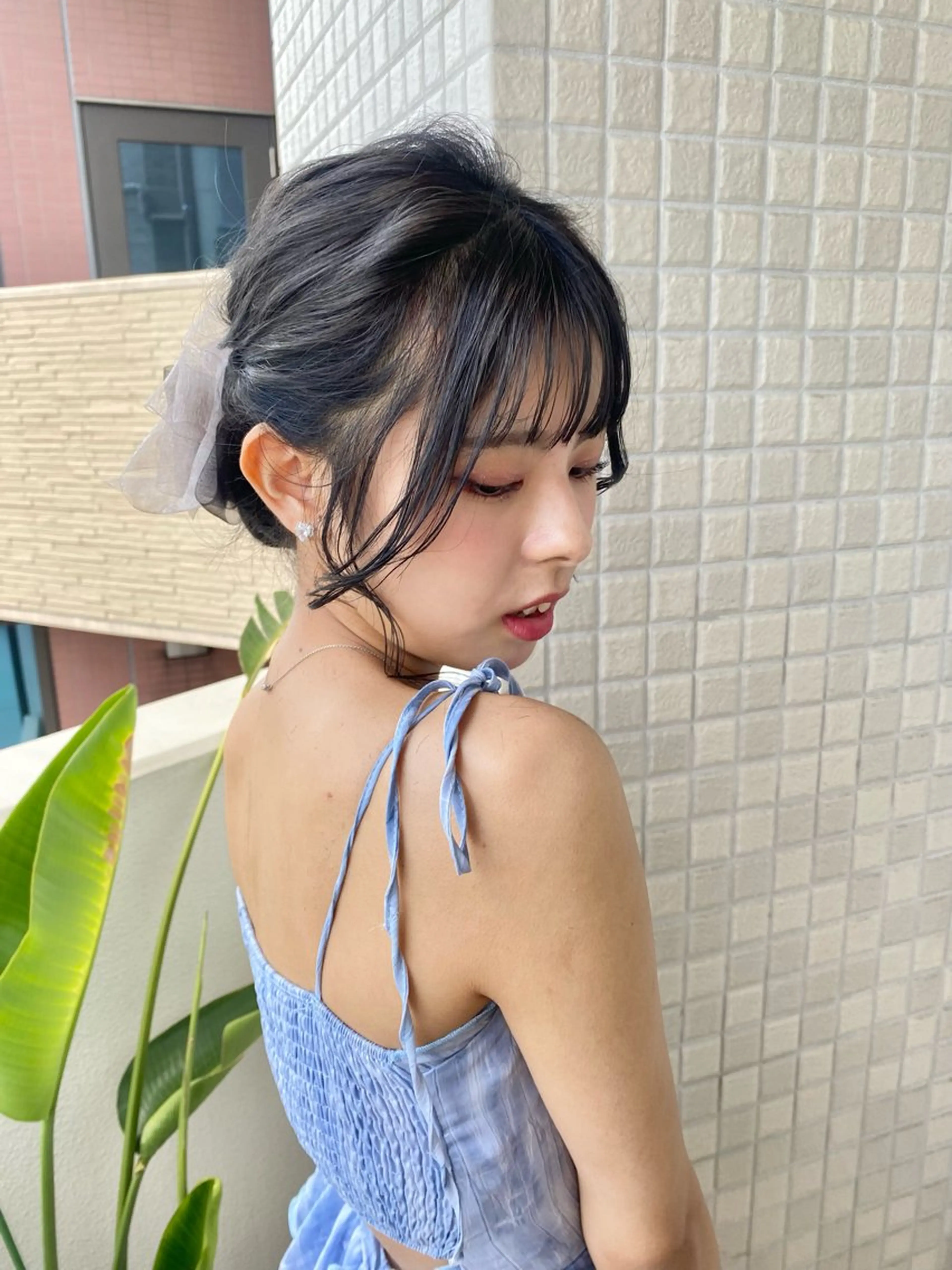 ヘアアレンジ 透けるベージュ/ 艶カラー♡のヘアスタイル