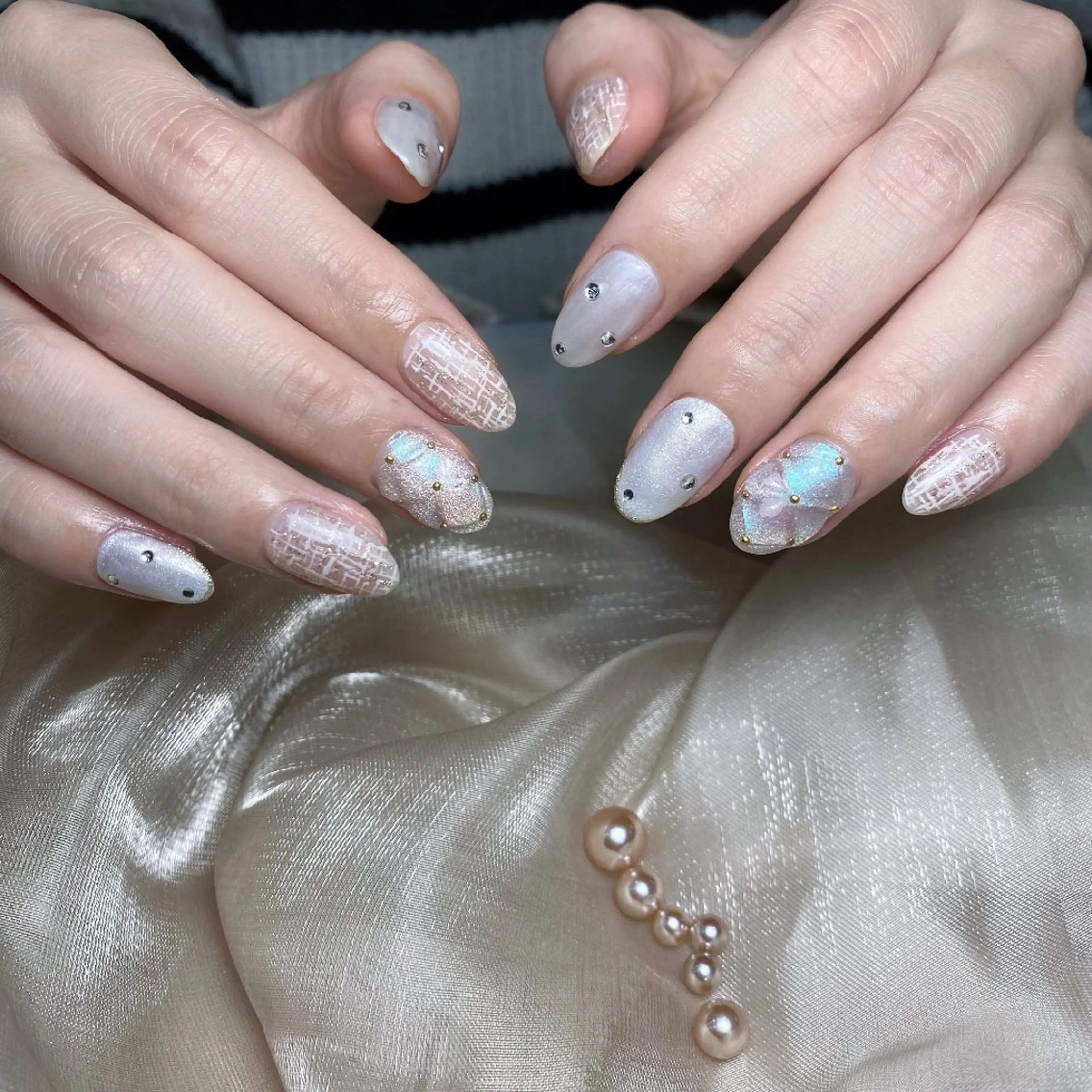 ネイル ツイードネイル ハンドネイル UM Nail Salonのネイルデザイン