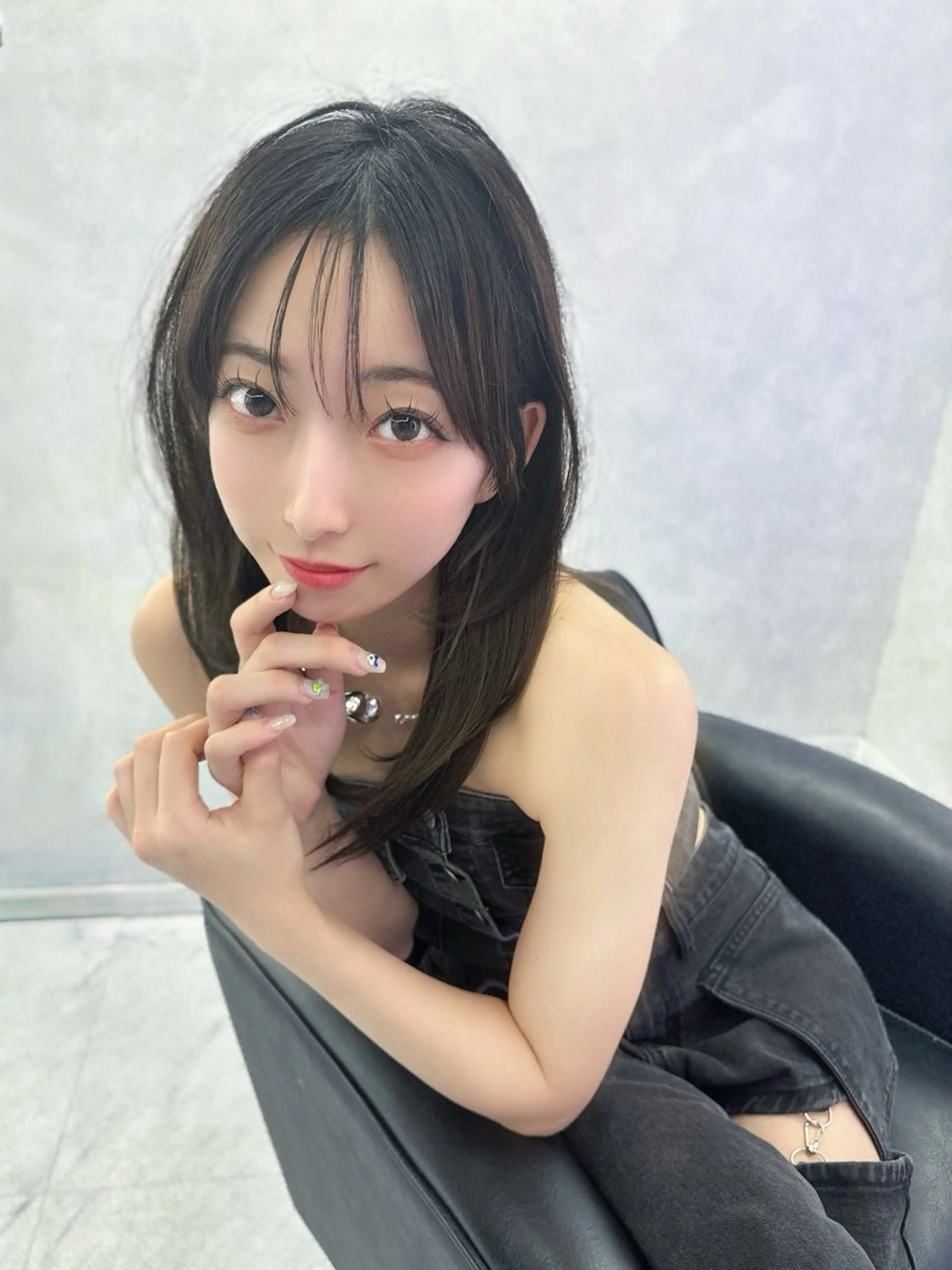 ミディアム カラー ハッシュカット カット ヘアカラー トリートメント 映える顔周りカット ♥️韓国ヘア"ちぇるのヘアスタイル