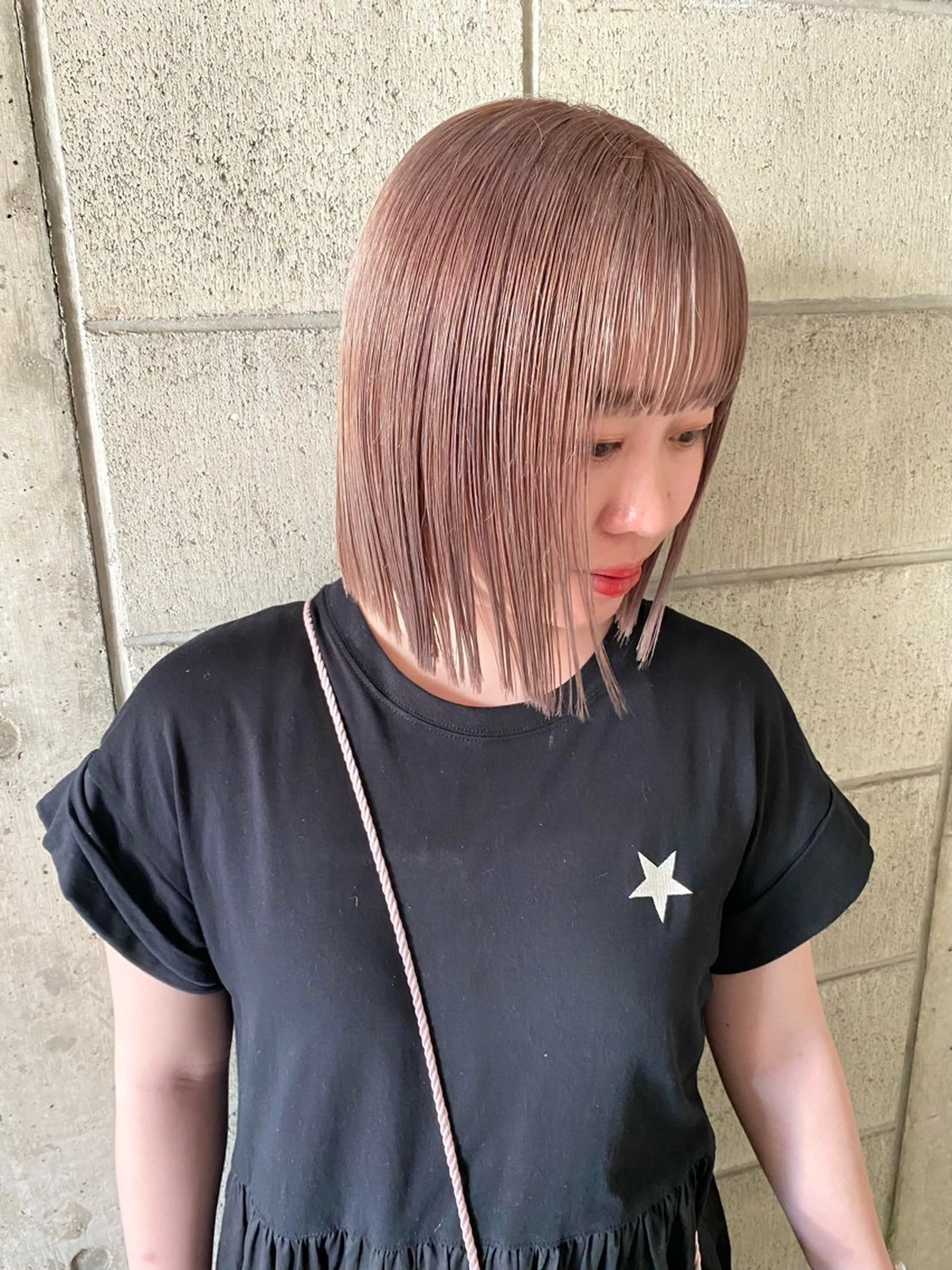 ミディアム カラー カット ヘアカラー トリートメント 宮川 日菜子のヘアスタイル