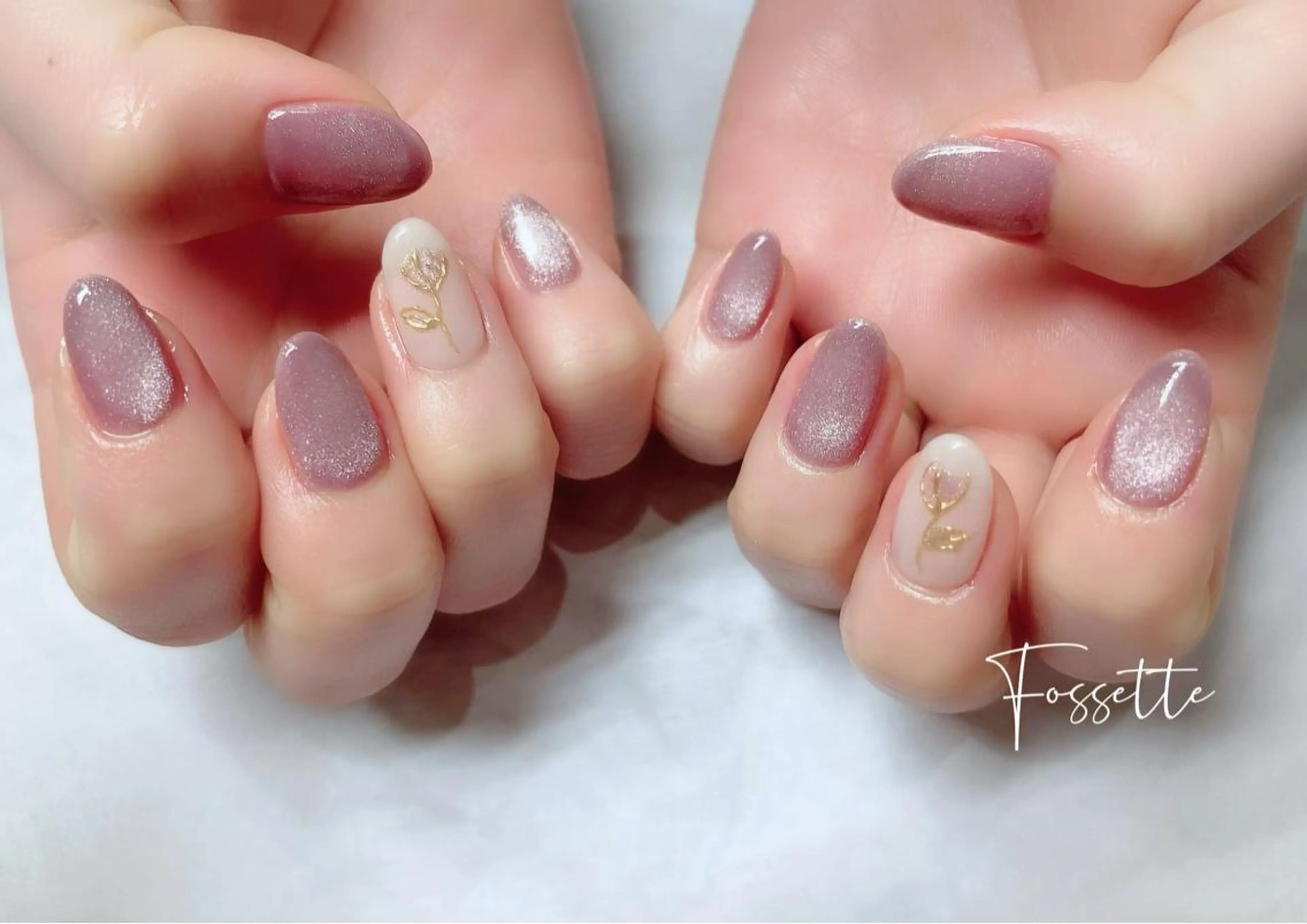 他店ジェルオフ無料・ケア込！マグネットネイル+アート2本付の写真