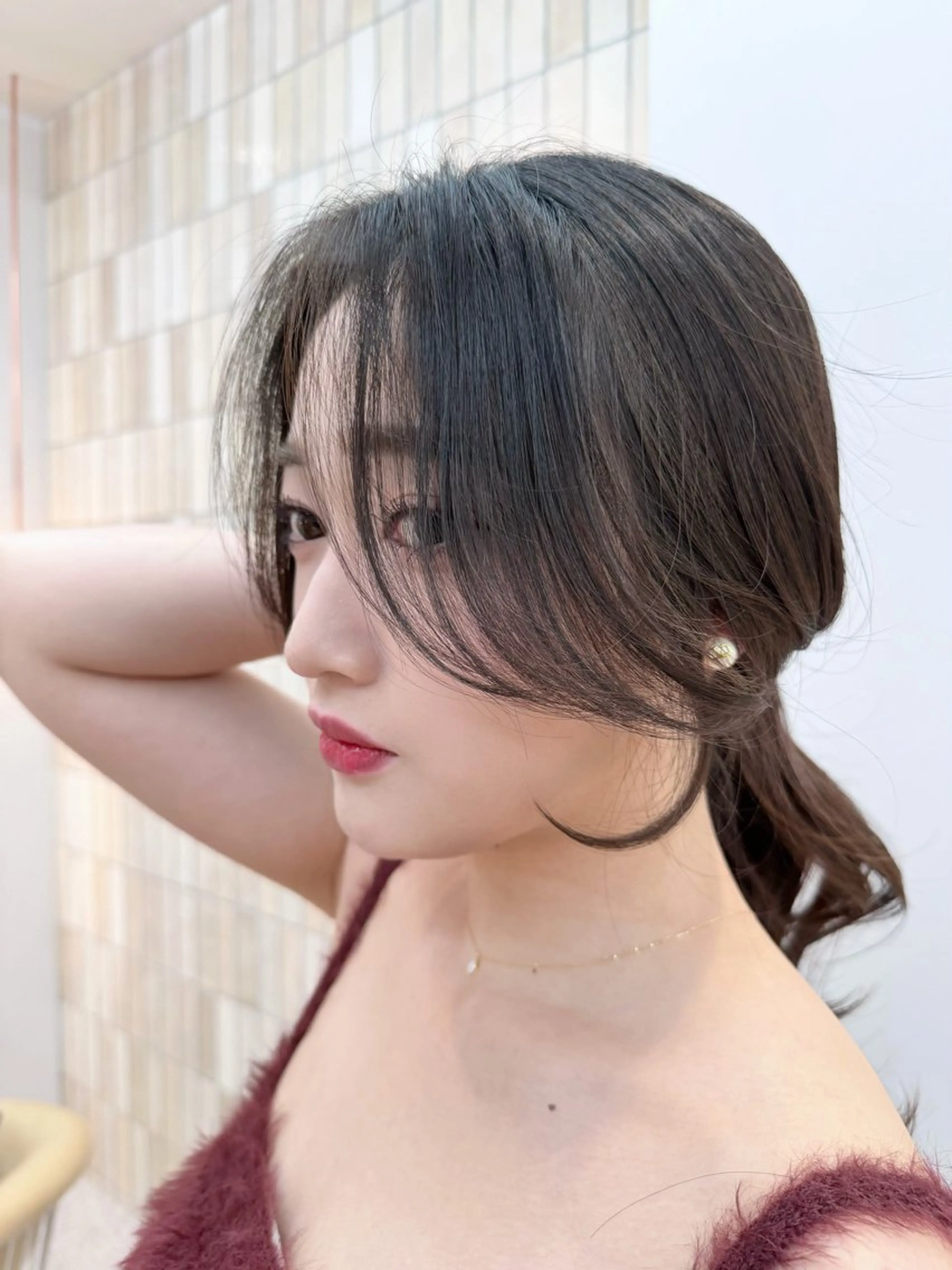 🇰🇷前髪、顔周りカット＋カラー＋トリートメント𓂃🫧‪の写真