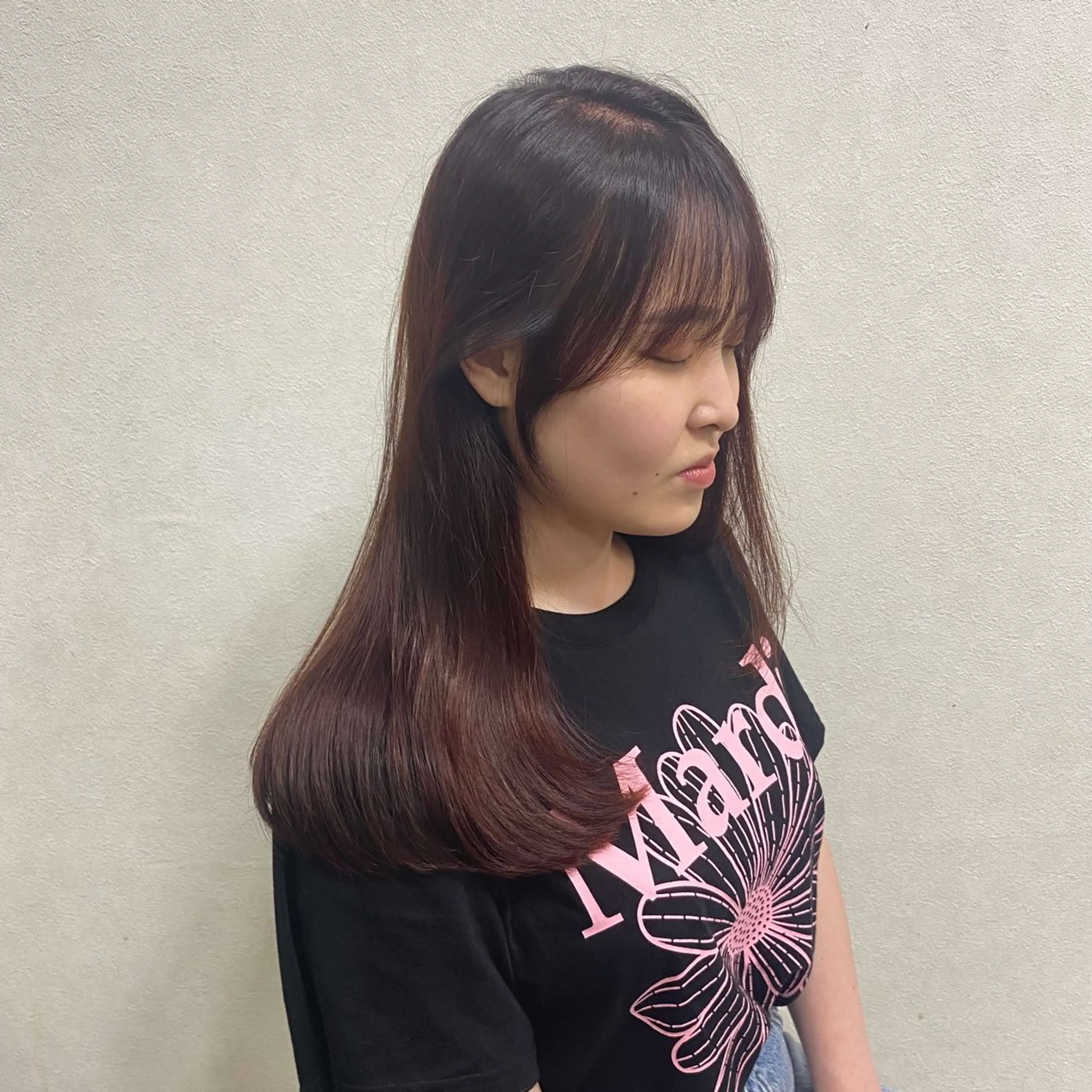 ロング カラー ヘアアレンジ 韓国風ヘア レイヤーカット ローレイヤー FOCUS天王台店所属・中野 一哉のヘアスタイル