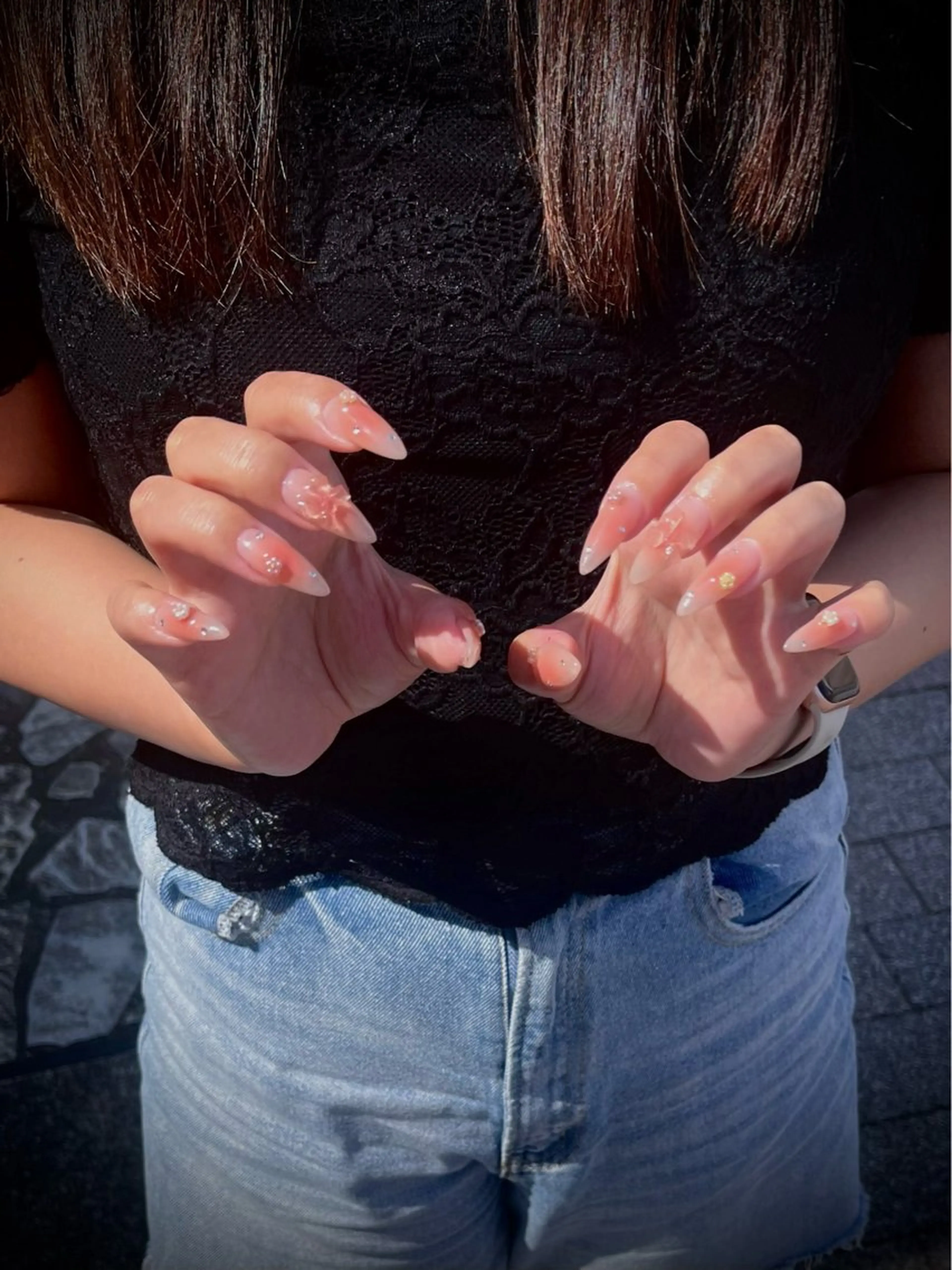 ネイル フットネイル キラキラネイル マグネットネイル ワンカラーネイル スカルプネイル nine.🦋 YUKOのネイルデザイン