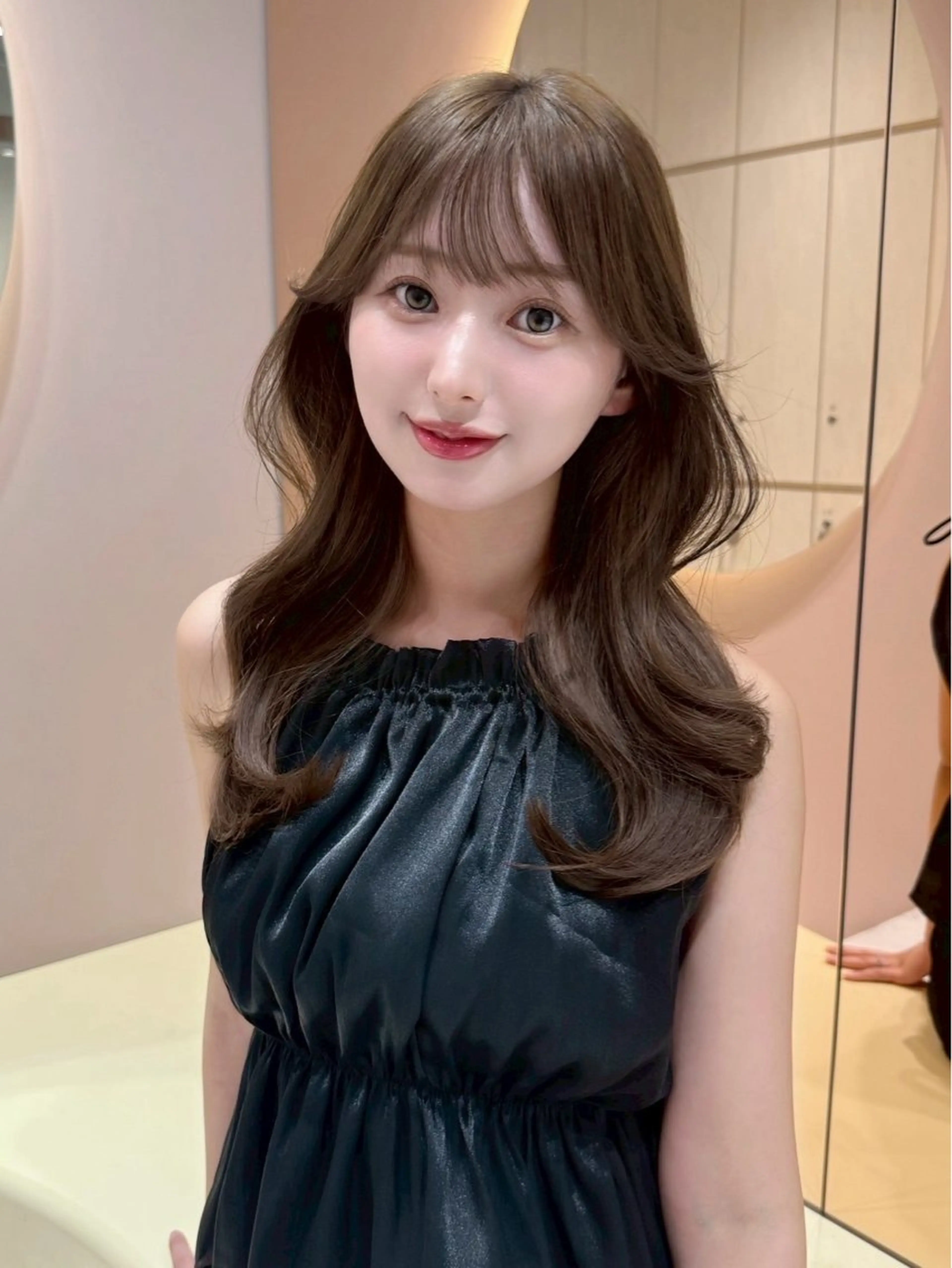 ミディアム カット ヘアカラー ブリーチなしW🎀 髪質改善／はのんのヘアスタイル