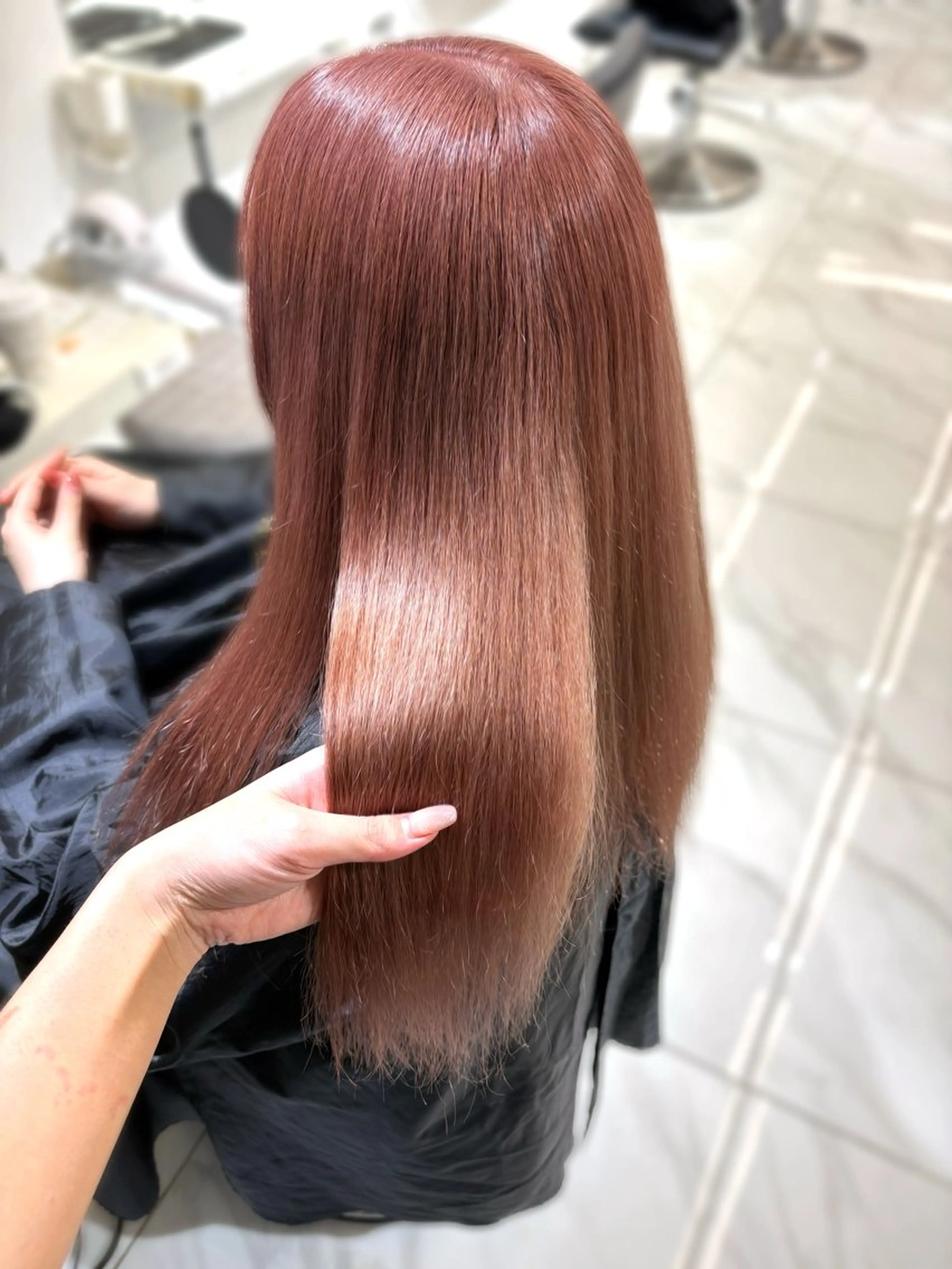 ロング カラー ベージュカラー ピンクカラー ヘアカラー haruka /韓国レイヤーのヘアスタイル