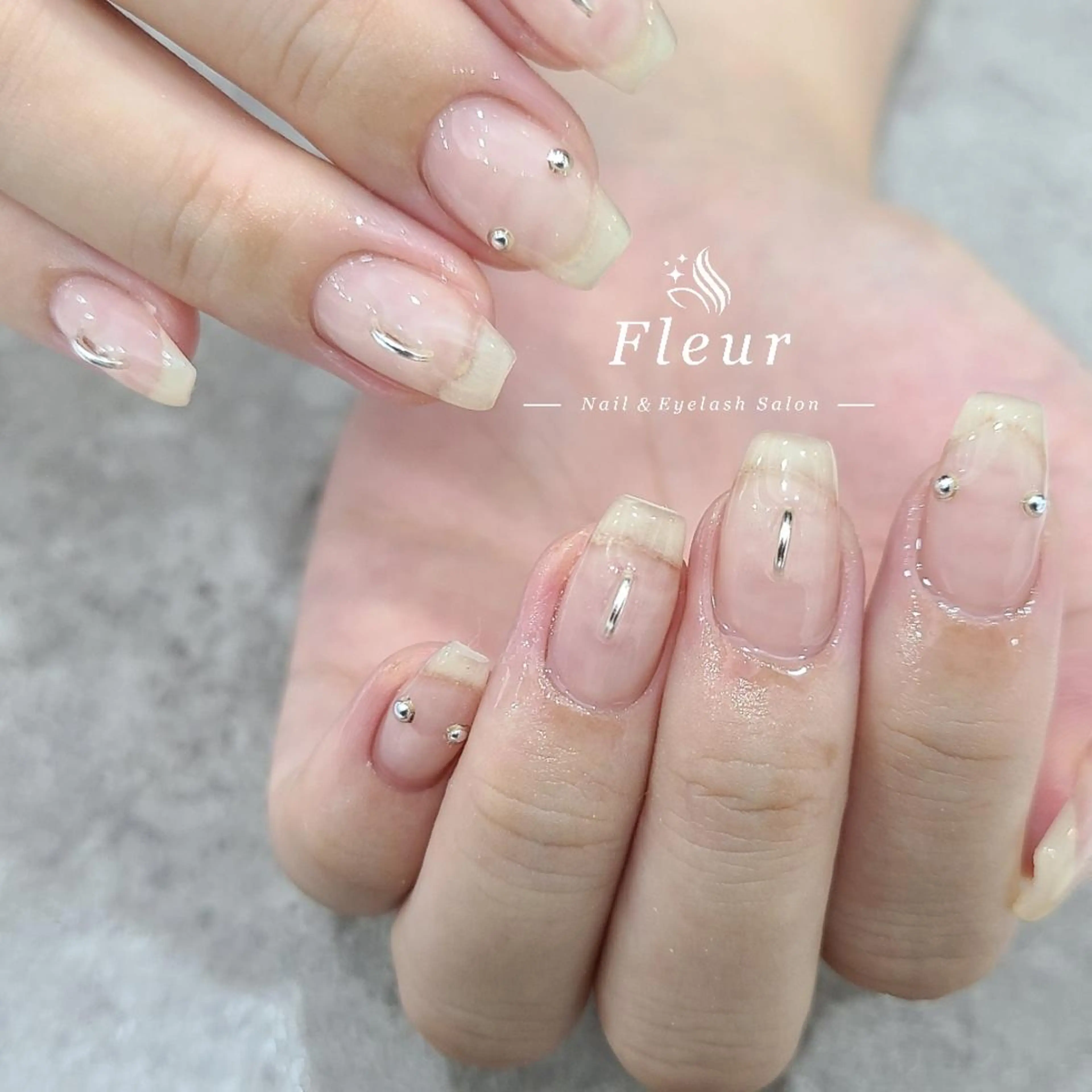 ショート ネイル クリアネイル nail&eye ♡Fleur♡のネイルデザイン