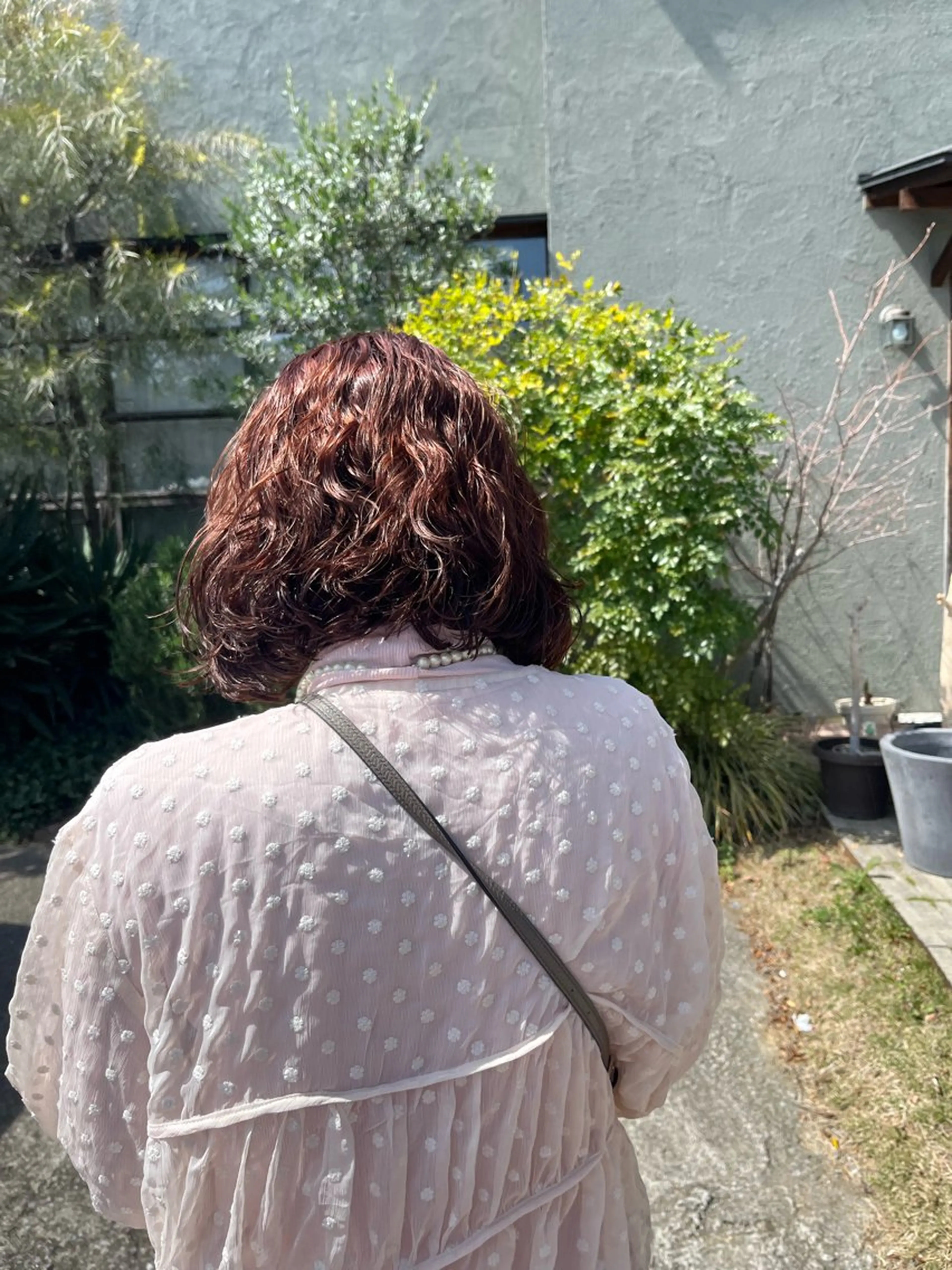 ミディアム カラー ミディアムパーマ ブラウンカラー オレンジ オレンジブラウン tablier所属・フクウラ ミホのヘアスタイル