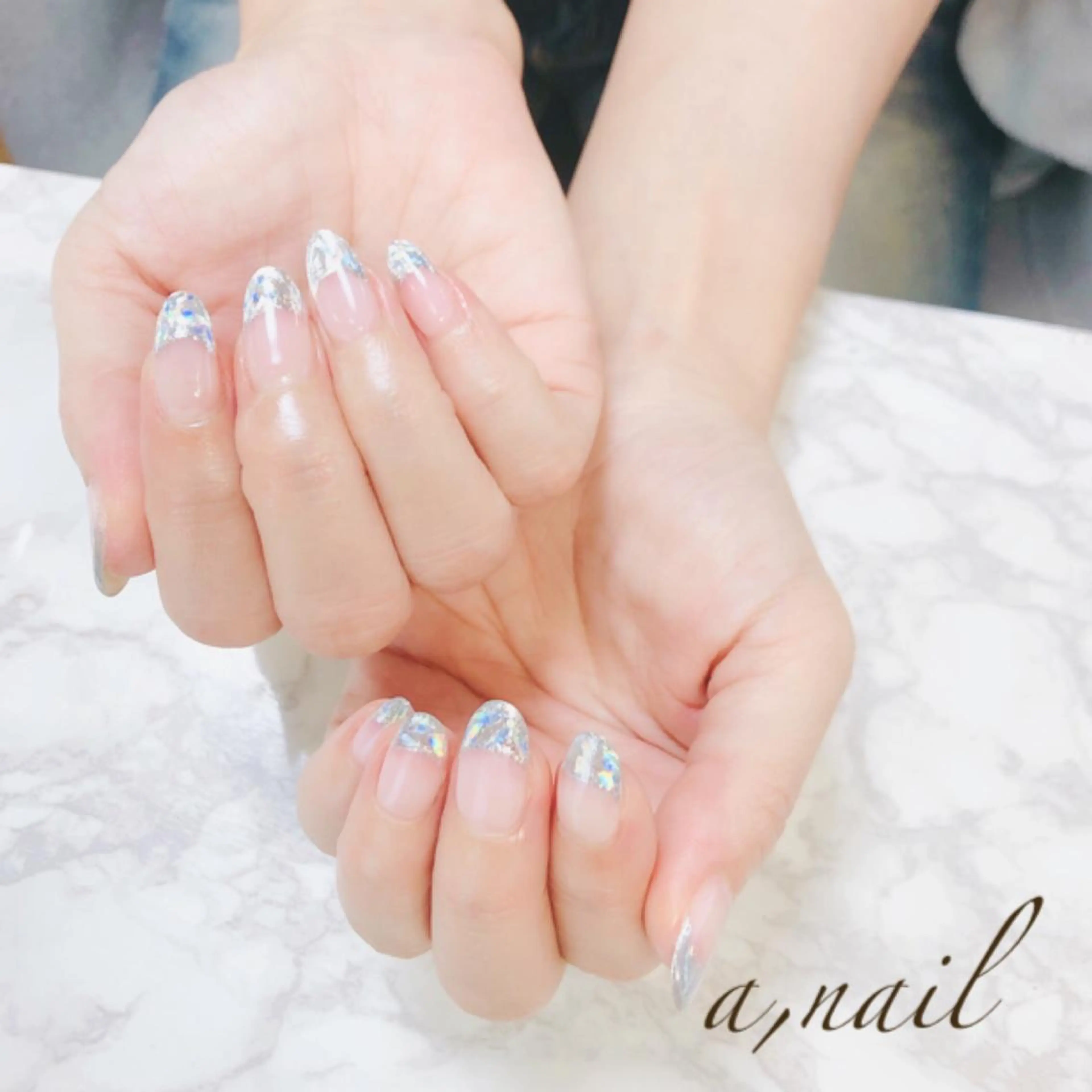ネイル フットネイル フレンチネイル ジェルネイル ガラスフレンチ グラデーション ハンドネイル ネイルサロン エーネイルのネイルデザイン