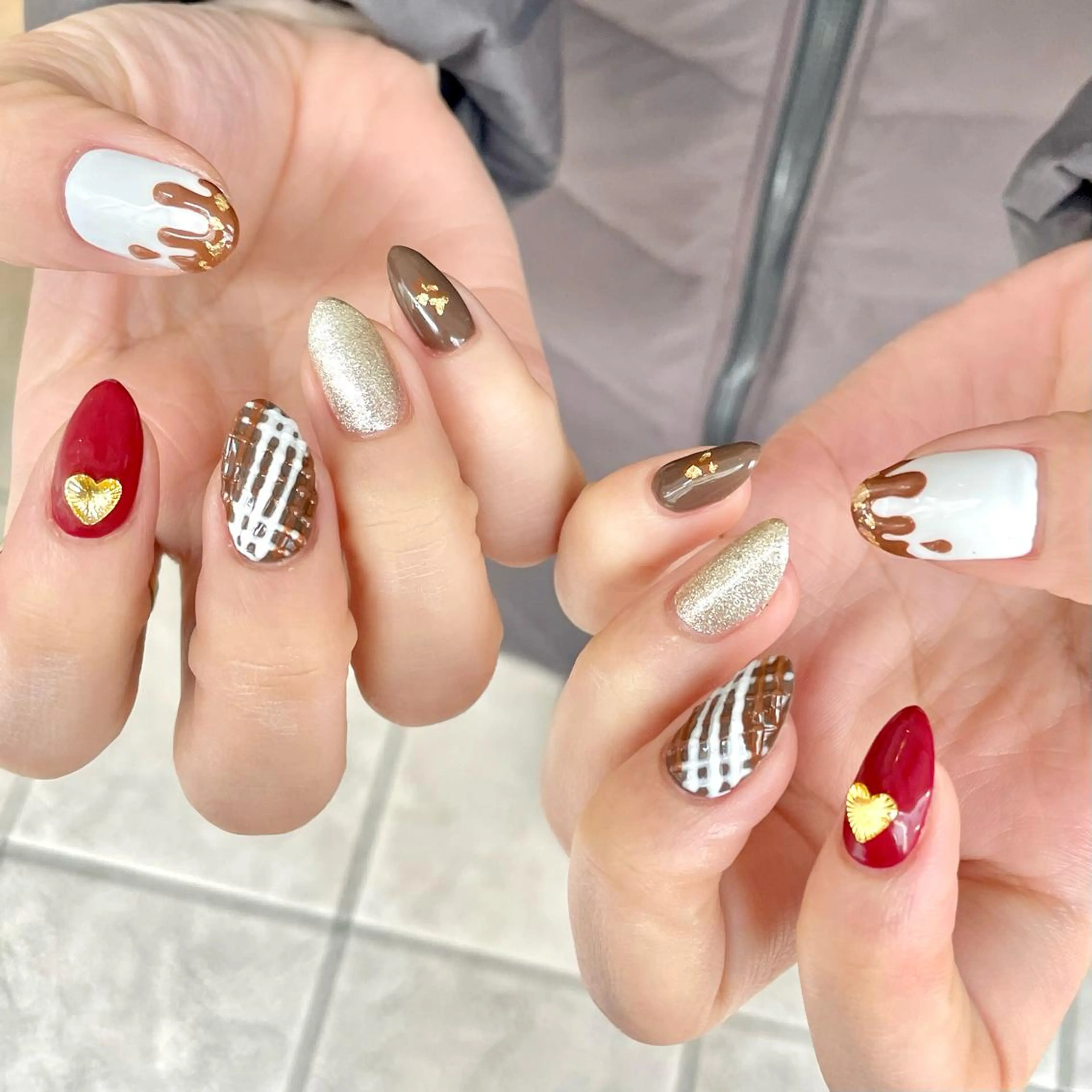 ネイル バレンタイン ハンドネイル pro.M ☆Kinukaのネイルデザイン