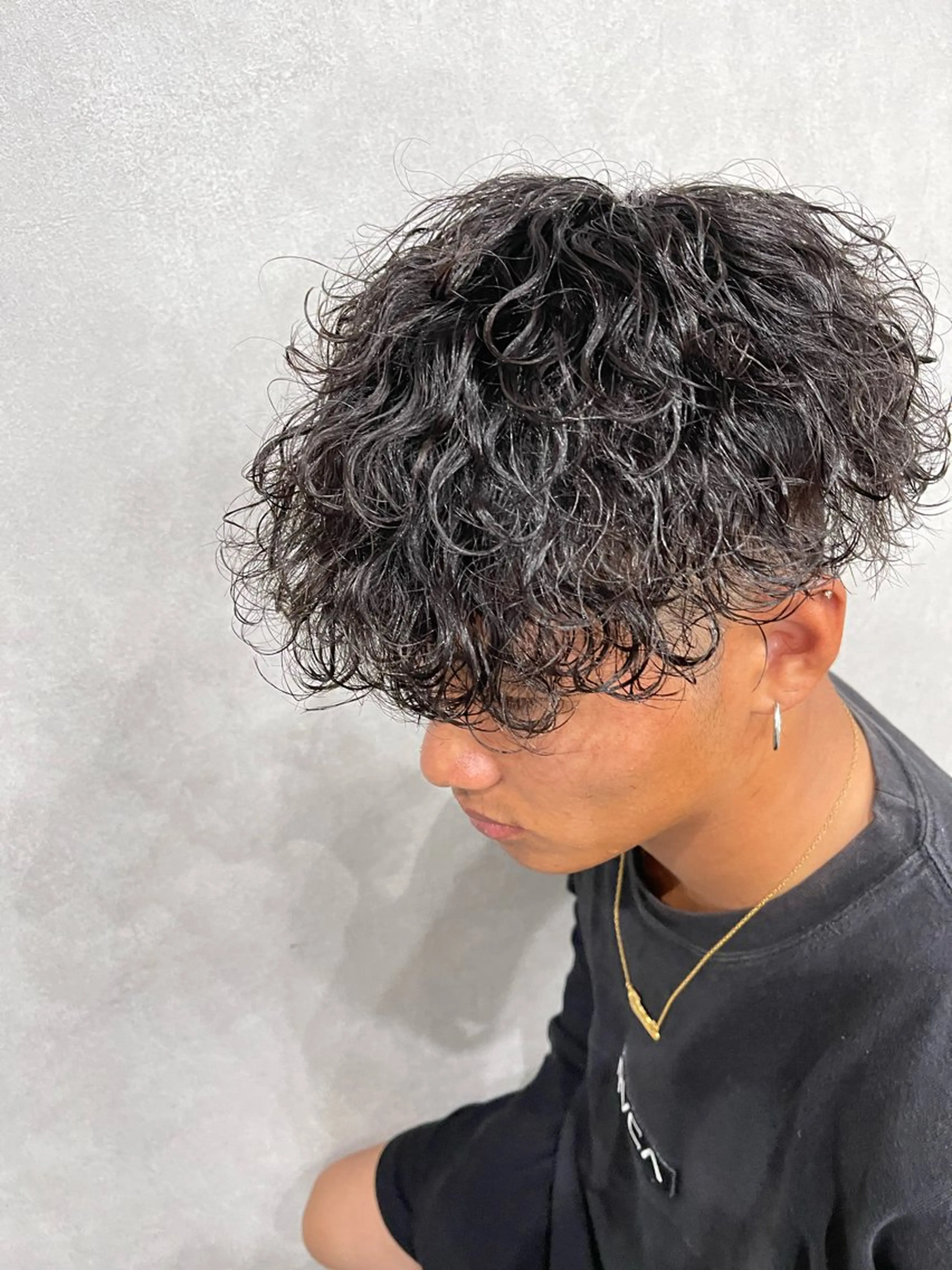 ミディアム パーマ メンズ ミディアムパーマ メンズパーマ 波巻きパーマ カット パーマ メンズパーマ職人/ 天神/tatsukiのヘアスタイル