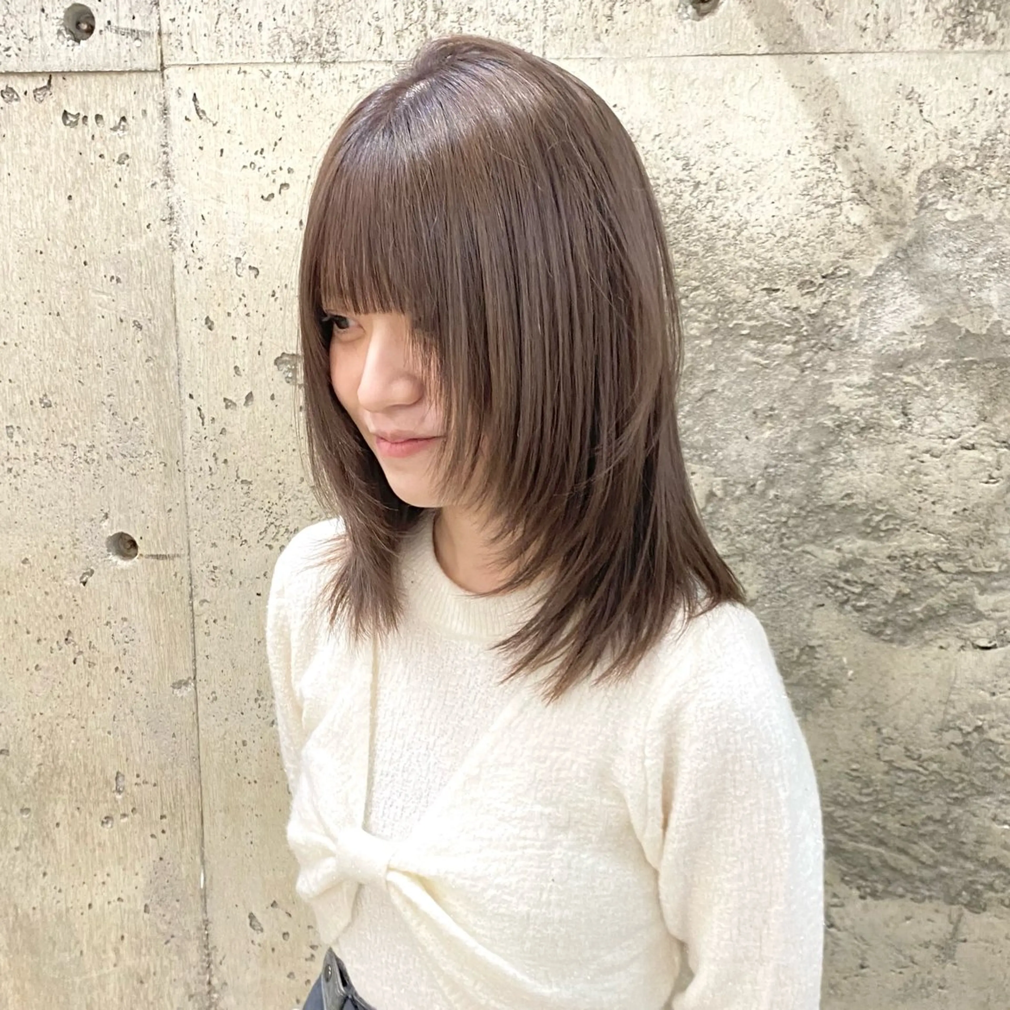 セミロング カラー souco/ moenoのヘアスタイル