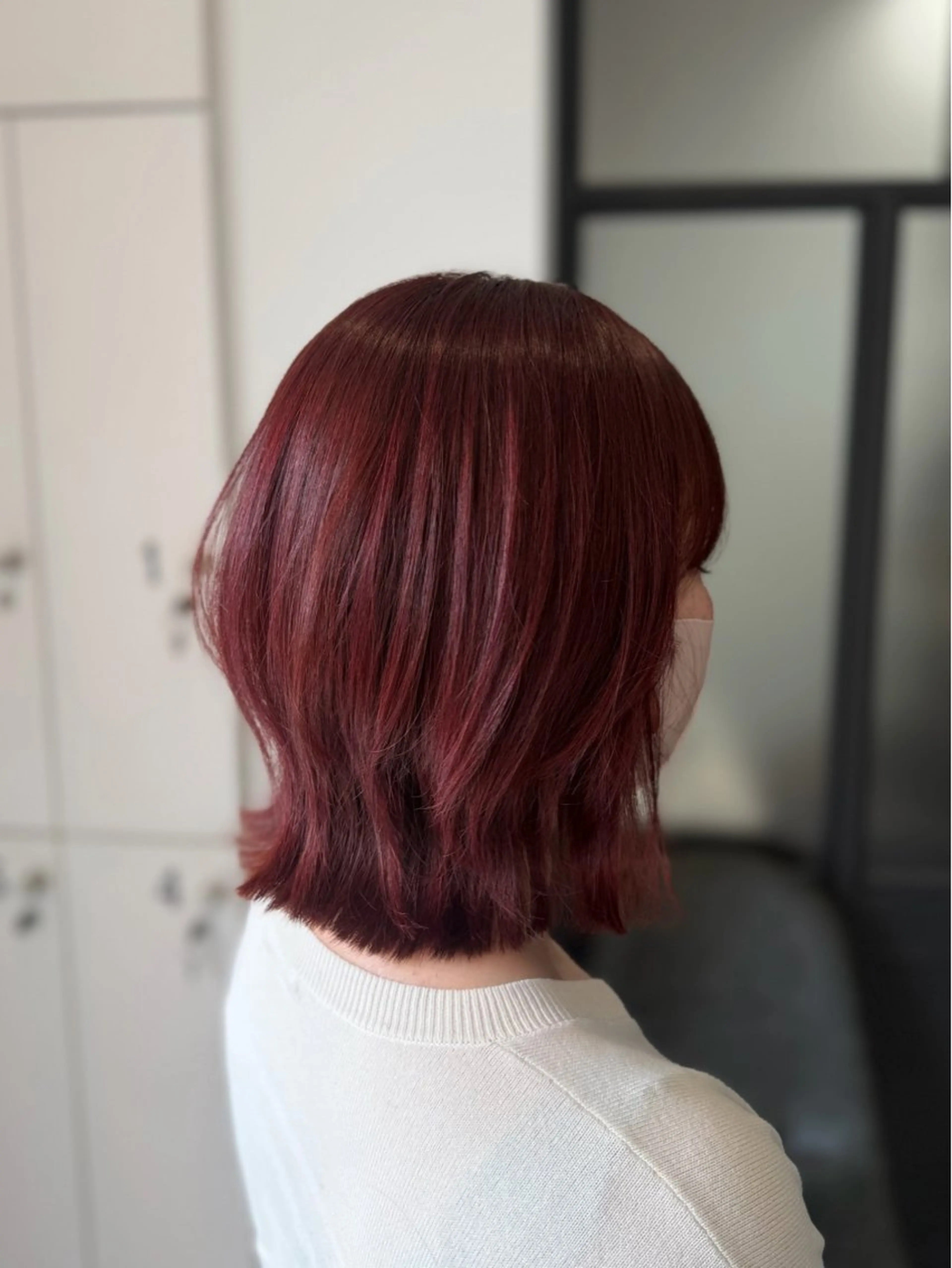 ミディアム カラー レッドカラー カット ヘアカラー トリートメント Dia ‎ アキヨシ ミユのヘアスタイル