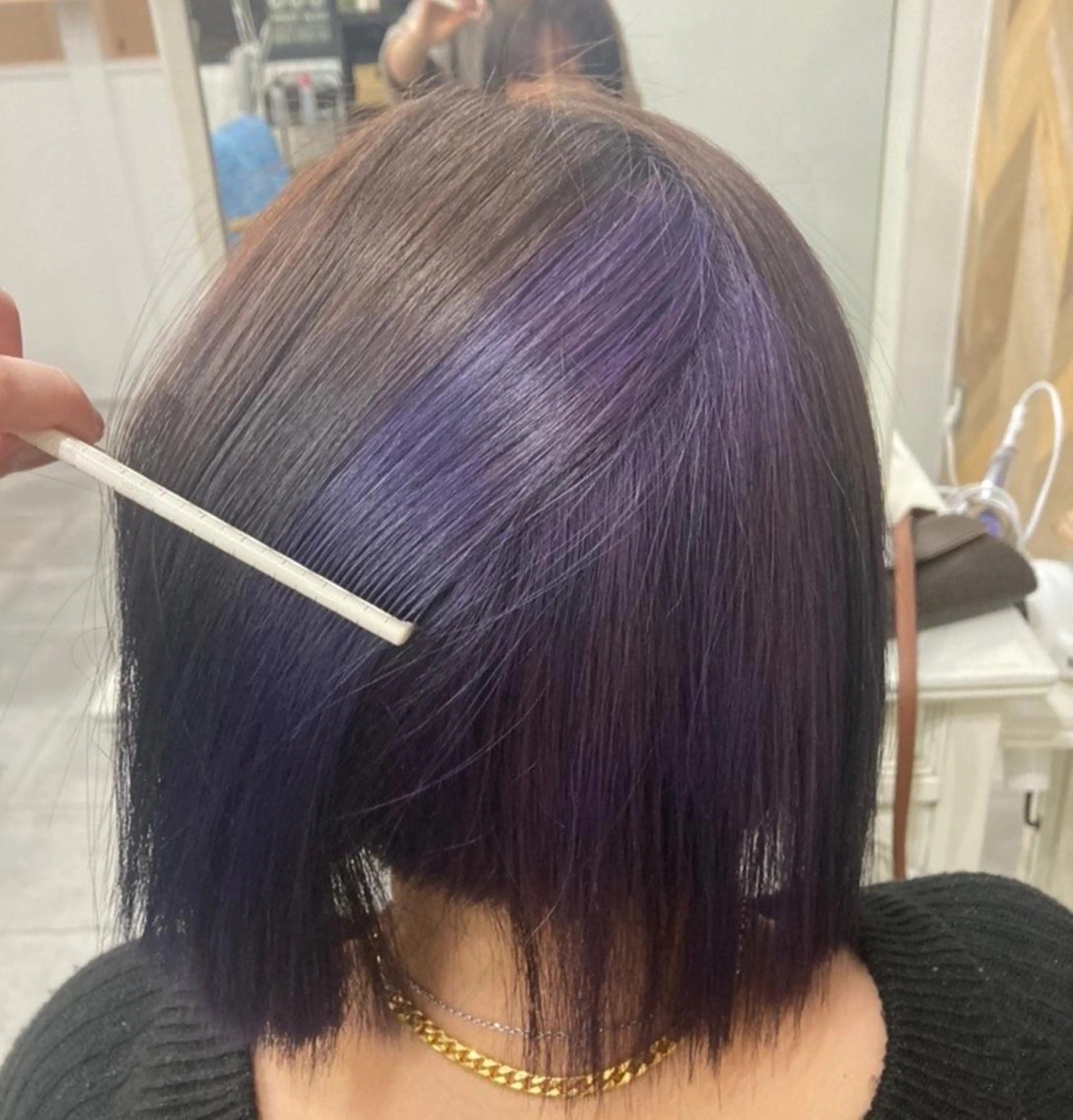 ショート カラー インナーカラー パープルカラー SHIAN八王子店 仁香𓂃 𓈒𓏸のヘアスタイル
