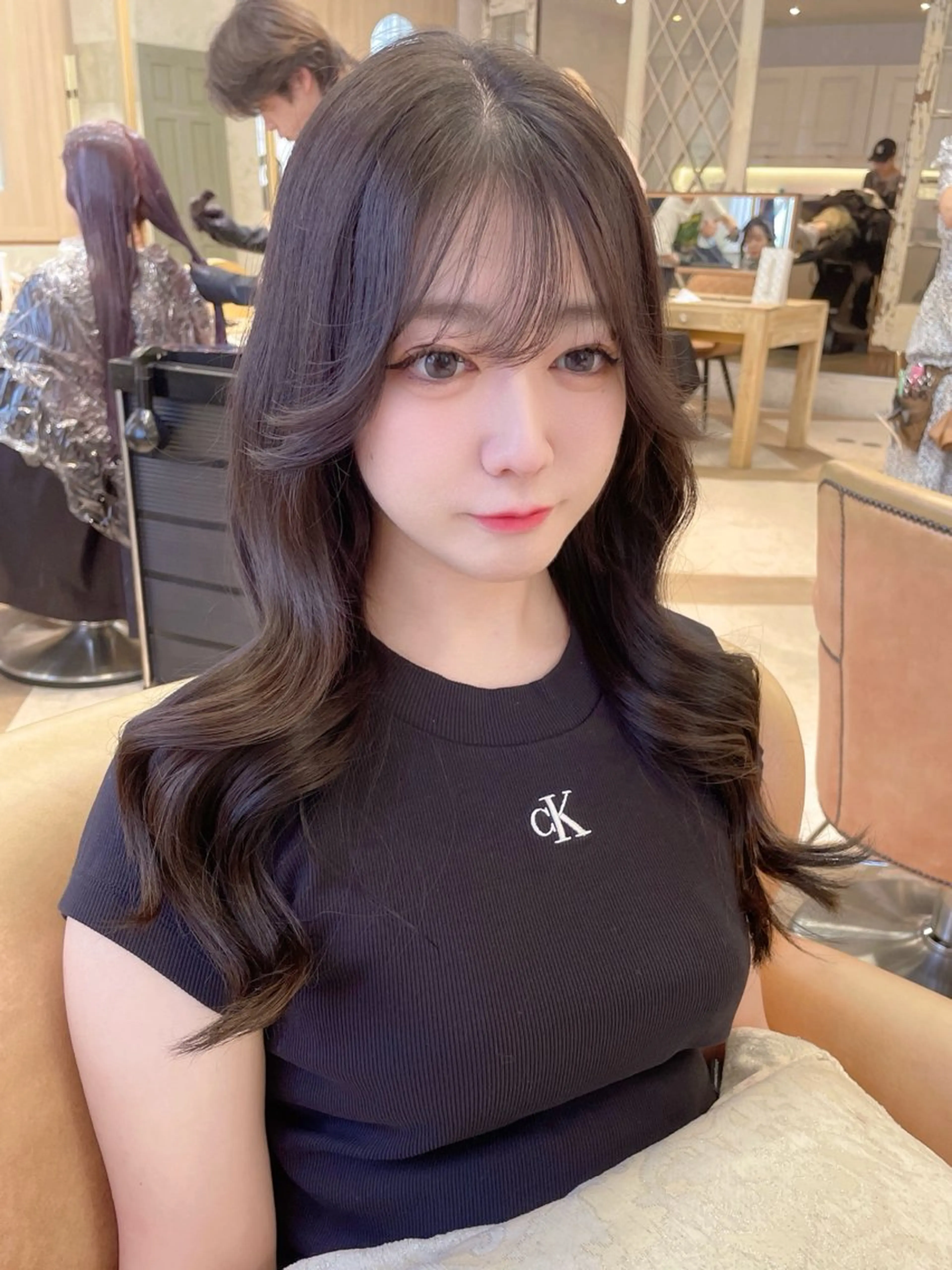 ロング カット ヘアカラー Kanami/韓国風 /艶カラーのヘアスタイル