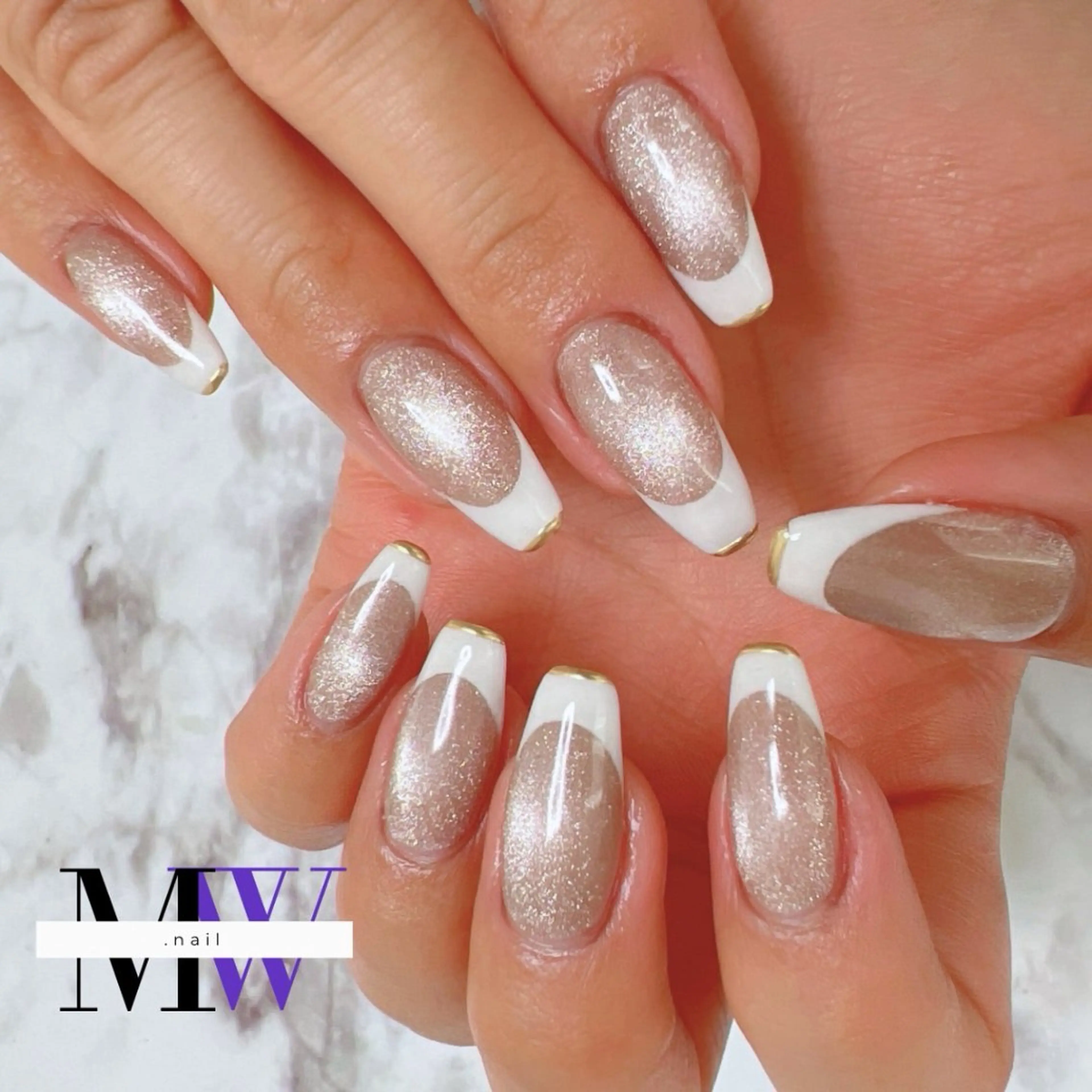 ネイル フレンチネイル マグネットネイル ハンドネイル MW .nailのネイルデザイン