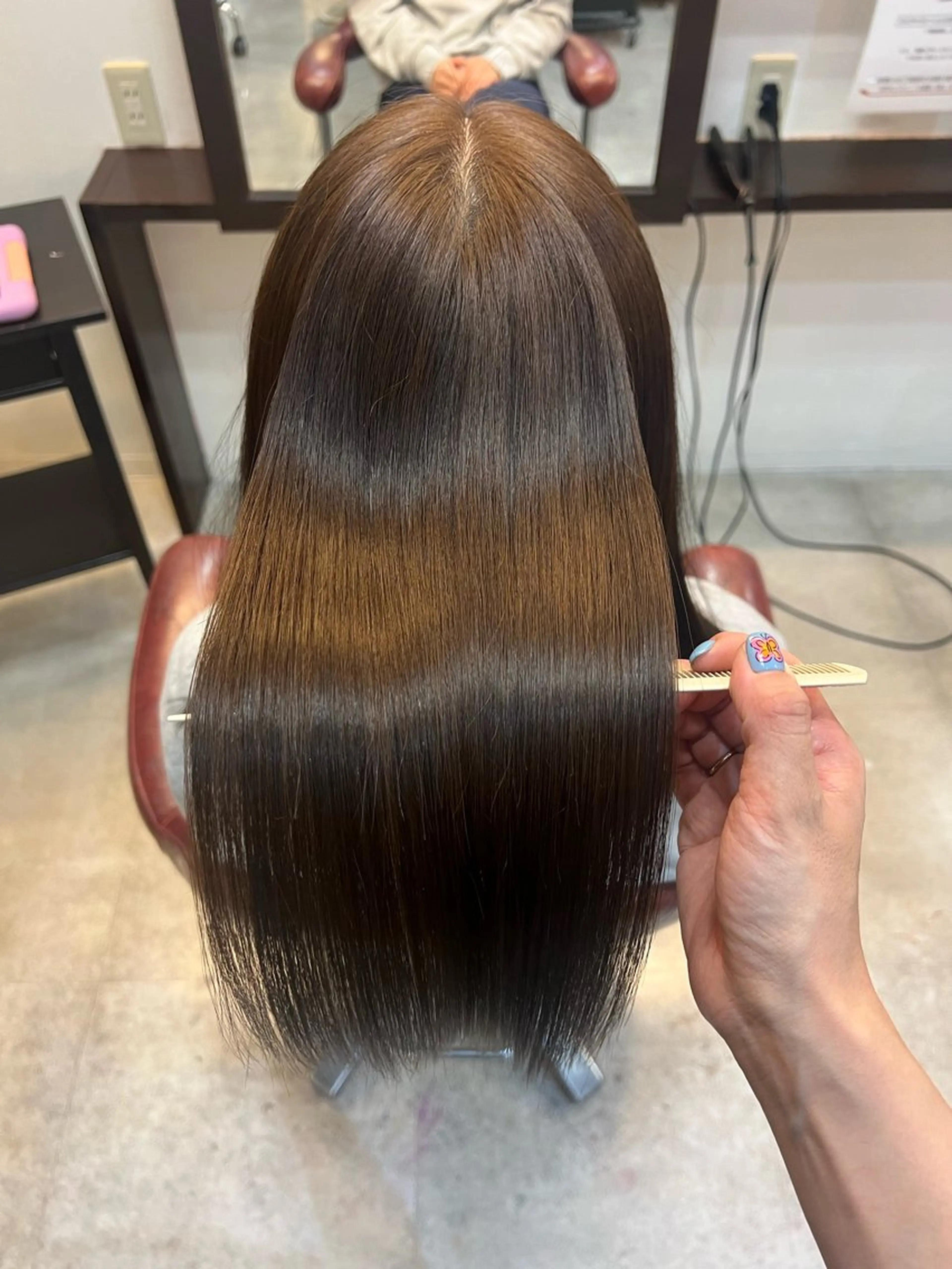 セミロング カラー ブラウンカラー ナチュラルブラウン 吉岡 なみのヘアスタイル