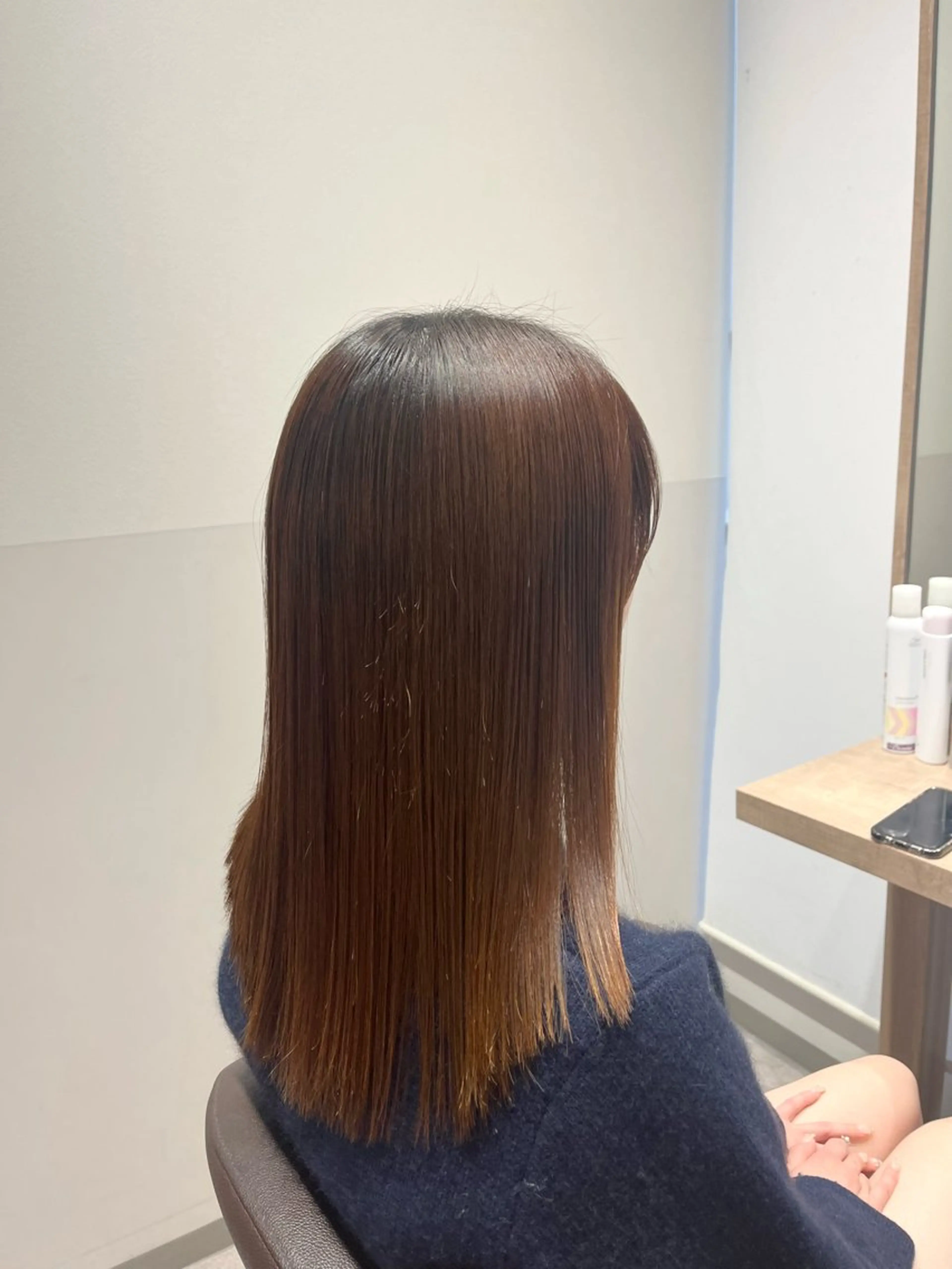 ミディアム トリートメント カット 縮毛矯正 トリートメント SALOWIN大宮crest所属・大宮レイヤーカット× 透明感カラー　rioのヘアスタイル